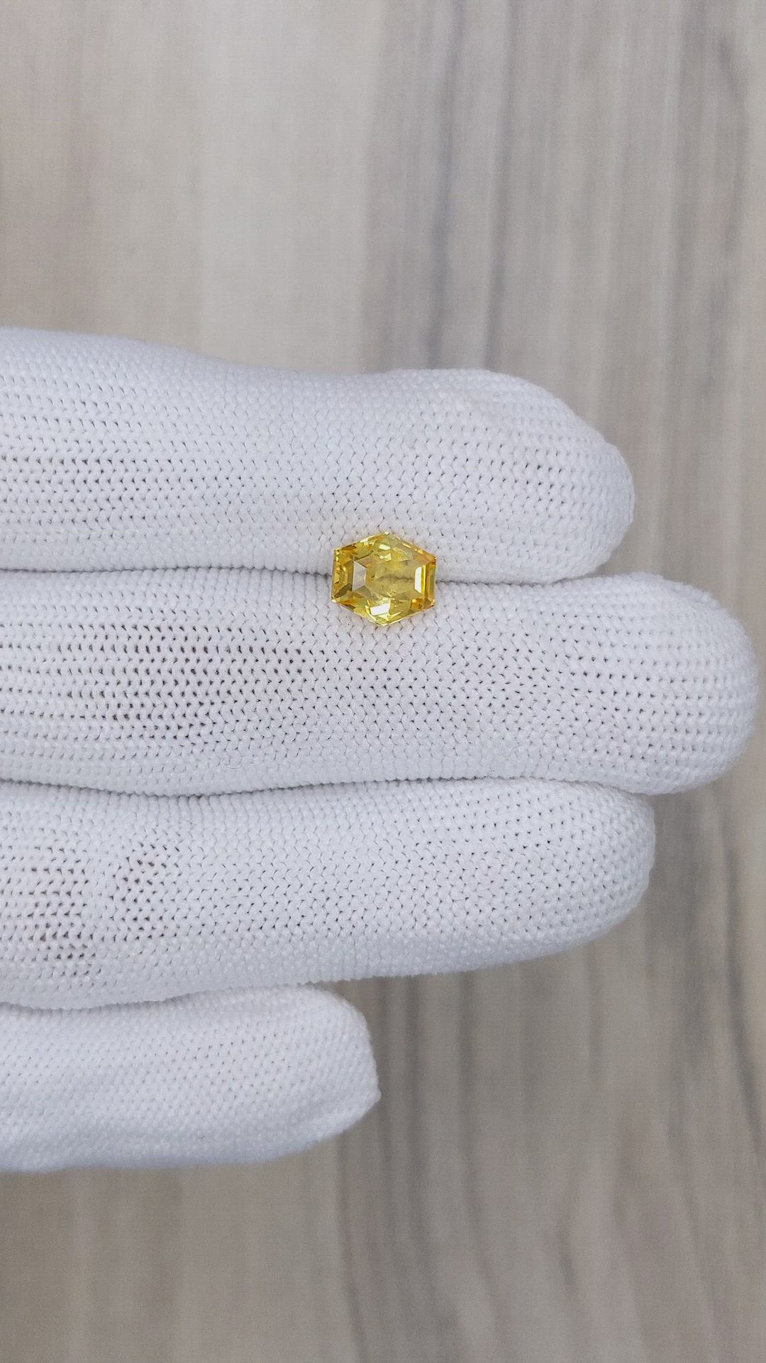 2.04 Ct. Yellow Sapphire from Ceylon (Sri Lanka) Size Video