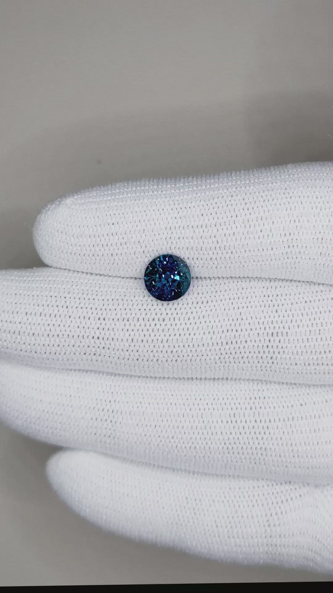 2.08 Ct. Greenish Blue Sapphire from Madagascar Size Video