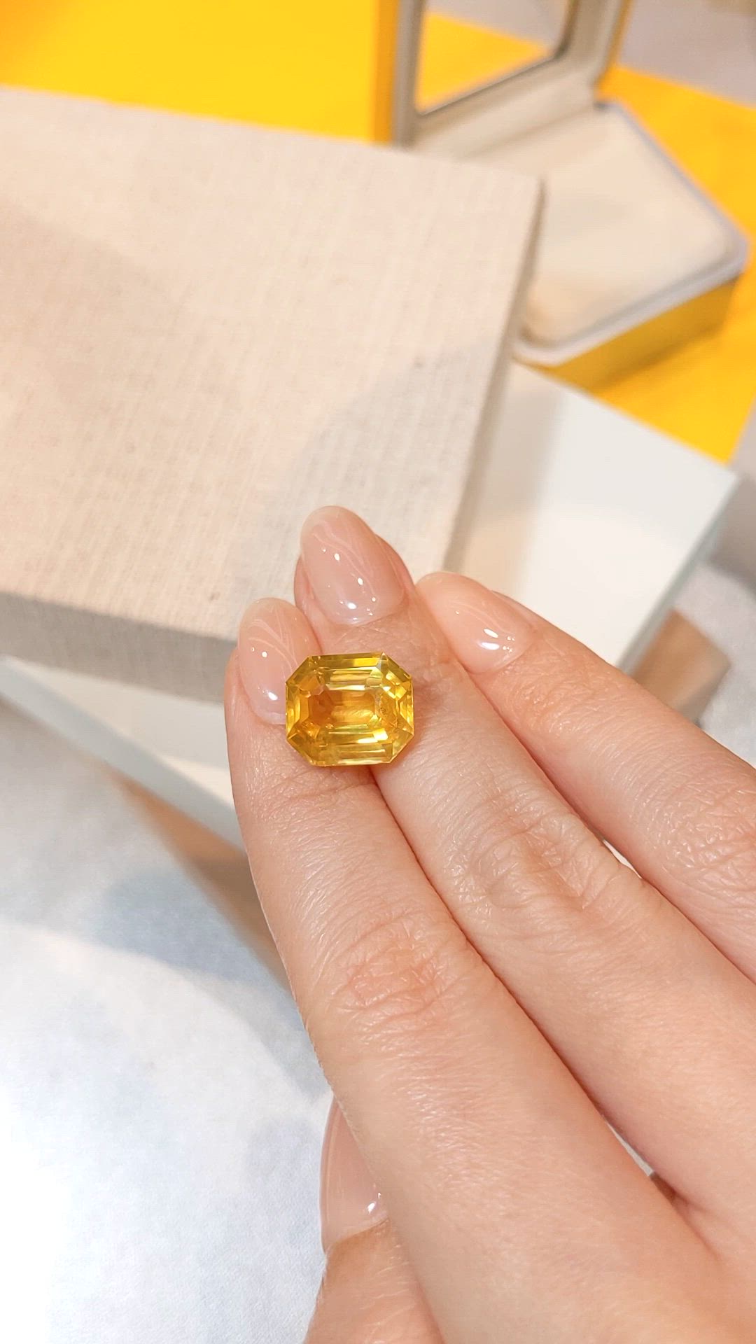 9.98 Ct. Yellow Sapphire from Ceylon (Sri Lanka) Size Video