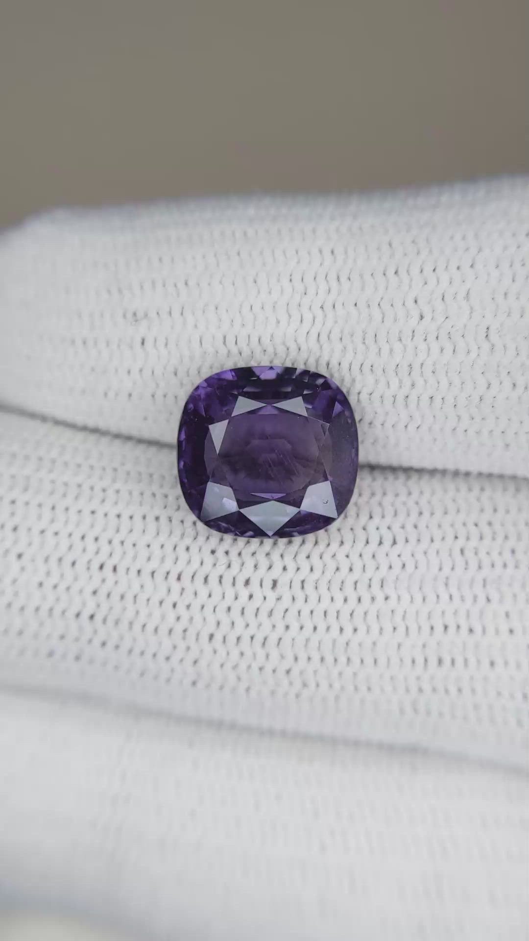 5.23 Ct. Purple Sapphire from Madagascar Size Video