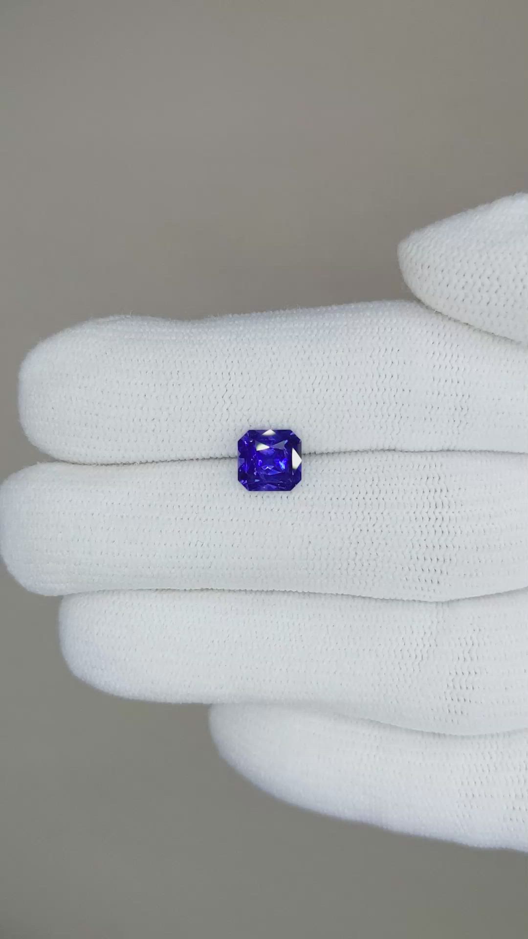 1.37 Ct. Blue Sapphire from Ceylon (Sri Lanka) Size Video