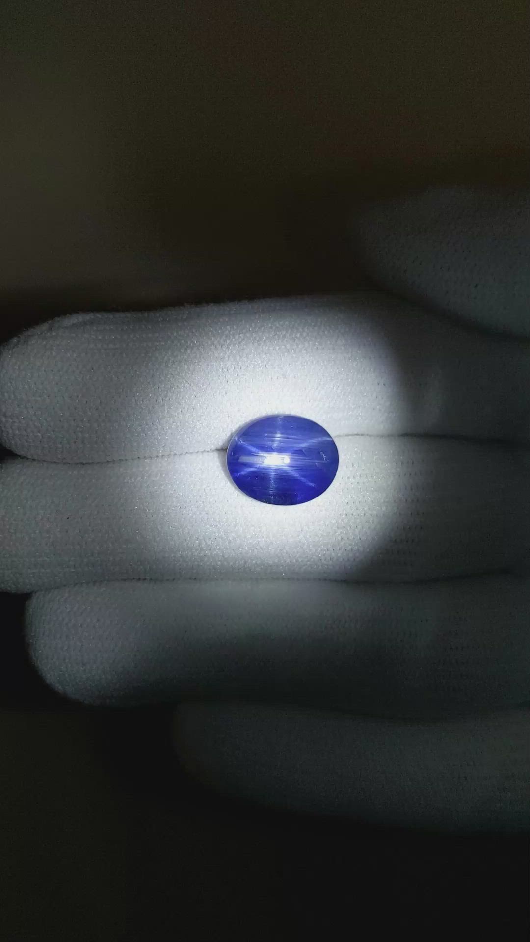 6.24 Ct. Blue Star Sapphire from Ceylon (Sri Lanka) Size Video