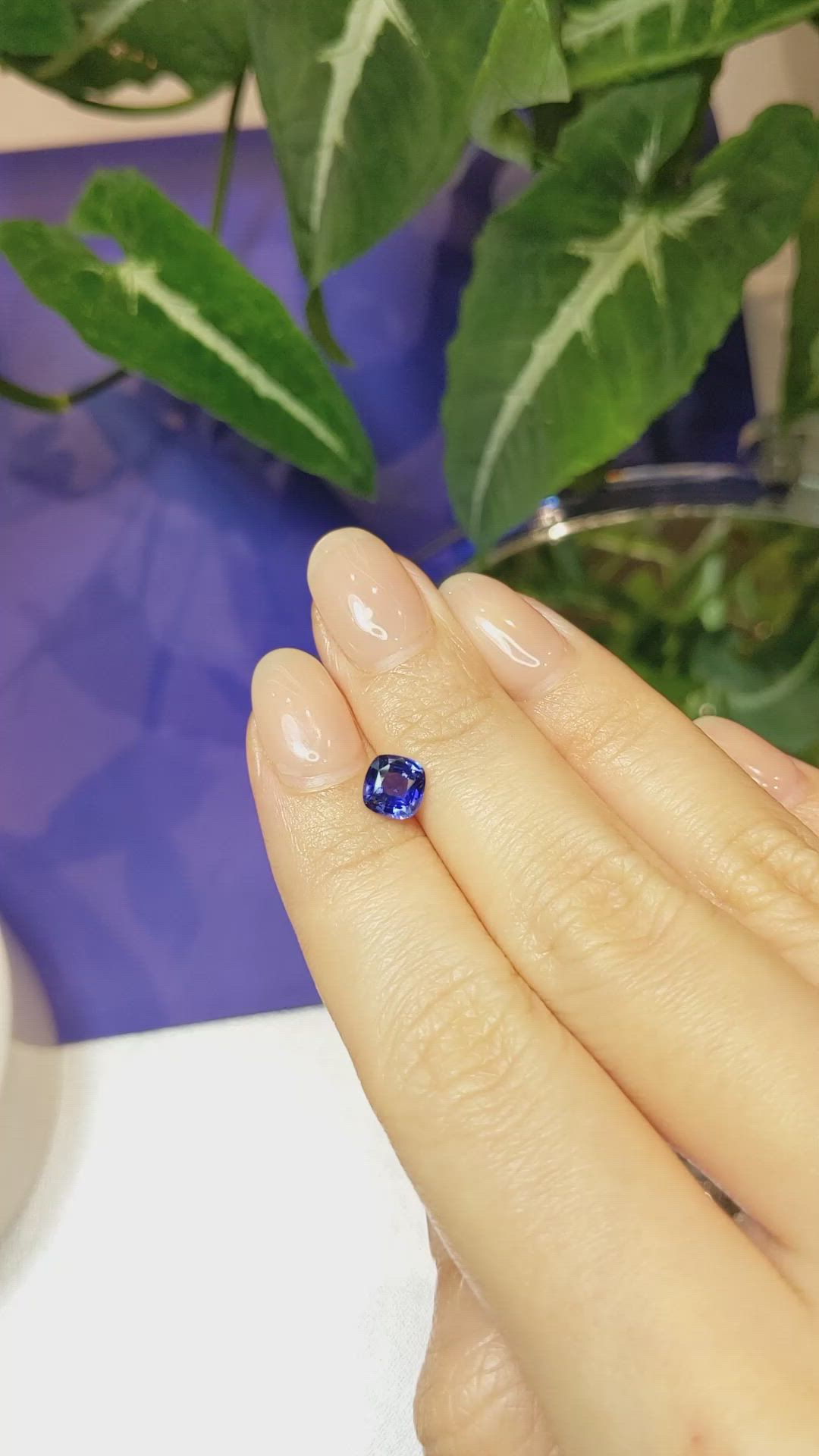 1.09 Ct. Blue Sapphire from Ceylon (Sri Lanka) Size Video
