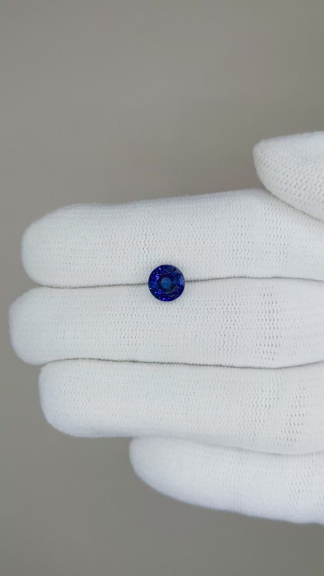 1.29 Ct. Blue Sapphire from Ceylon (Sri Lanka) Size Video