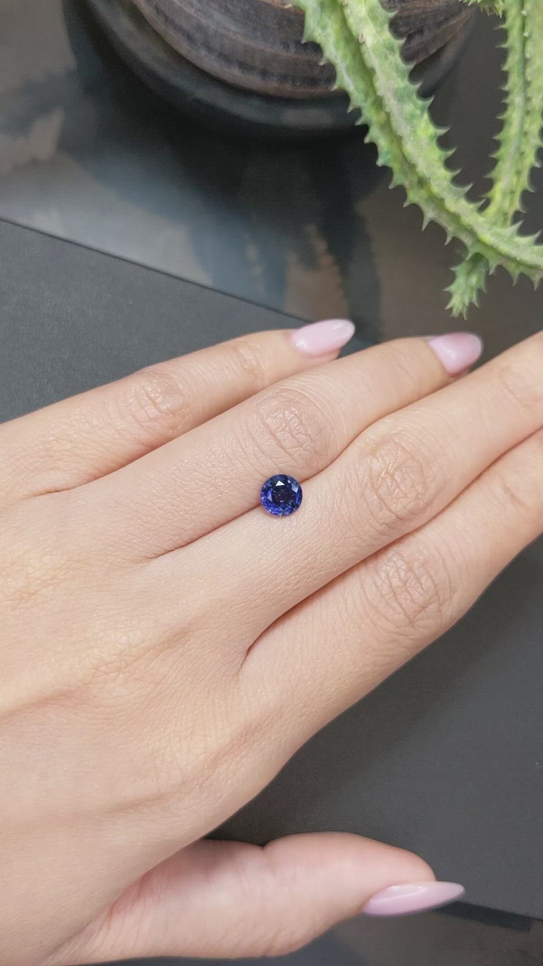 1.29 Ct. Blue Sapphire from Ceylon (Sri Lanka) Size Video