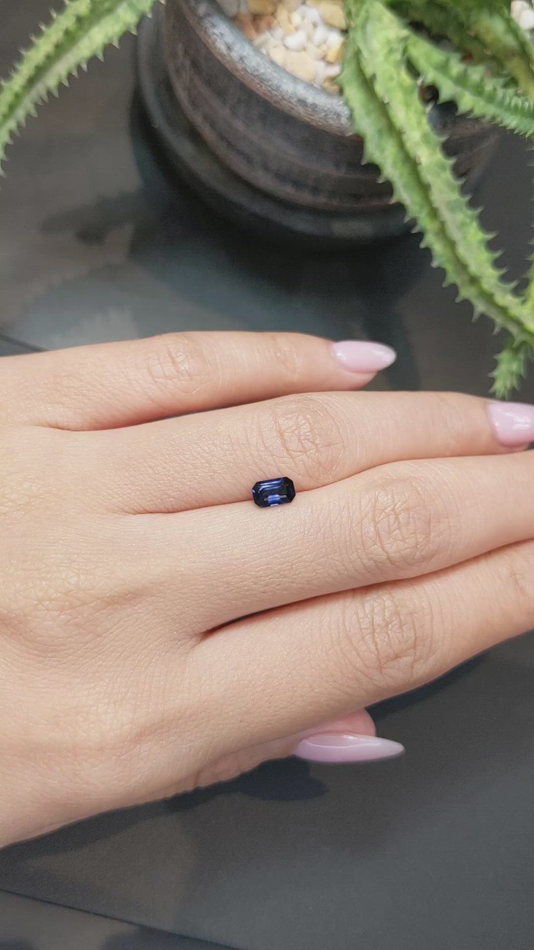 0.60 Ct. Blue Sapphire from Ceylon (Sri Lanka) Size Video