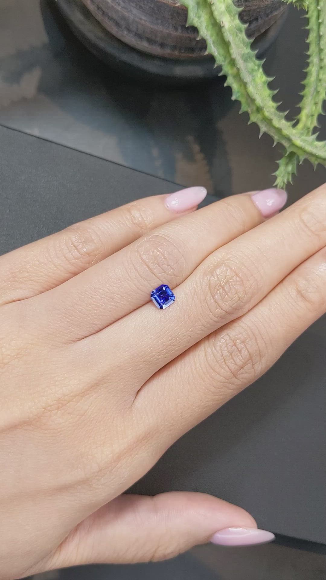 0.68 Ct. Blue Sapphire from Ceylon (Sri Lanka) Size Video