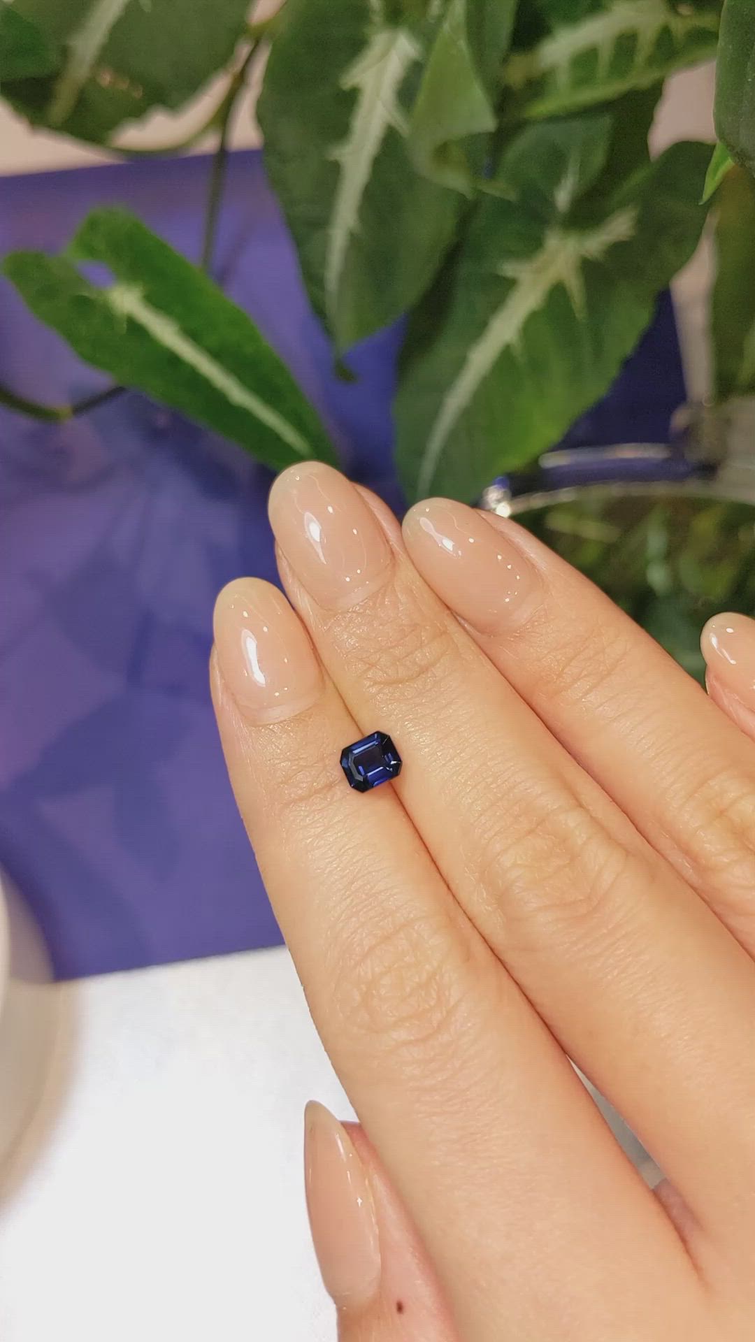 0.91 Ct. Blue Sapphire from Ceylon (Sri Lanka) Size Video