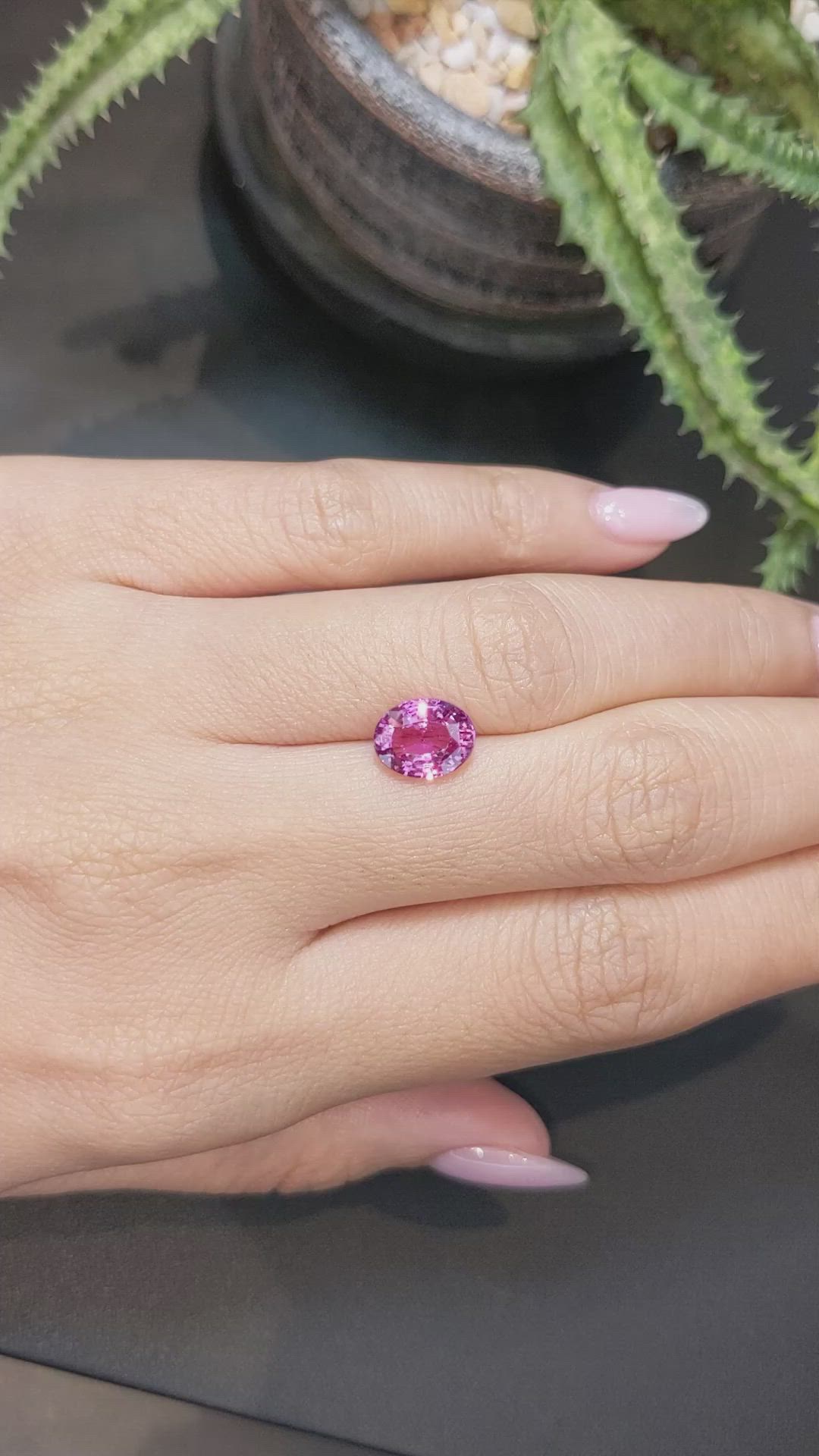 2.51 Ct. Pink Sapphire from Ceylon (Sri Lanka) Size Video