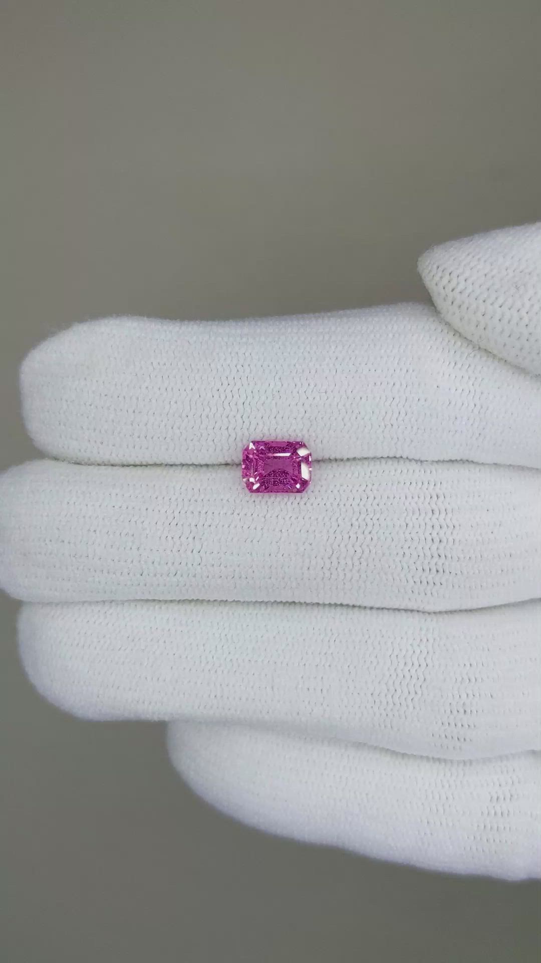 1.27 Ct. Purplish Pink Sapphire from Ceylon (Sri Lanka) Size Video
