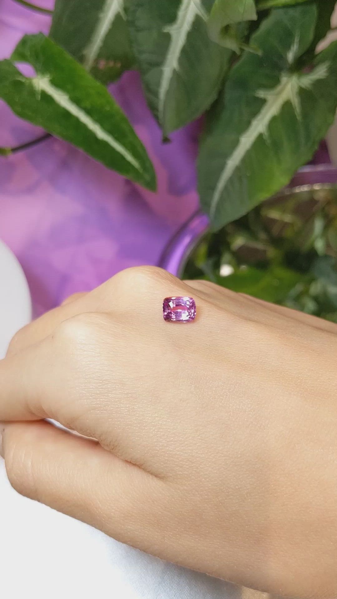 1.74 Ct. Purplish Pink Sapphire from Ceylon (Sri Lanka) Size Video