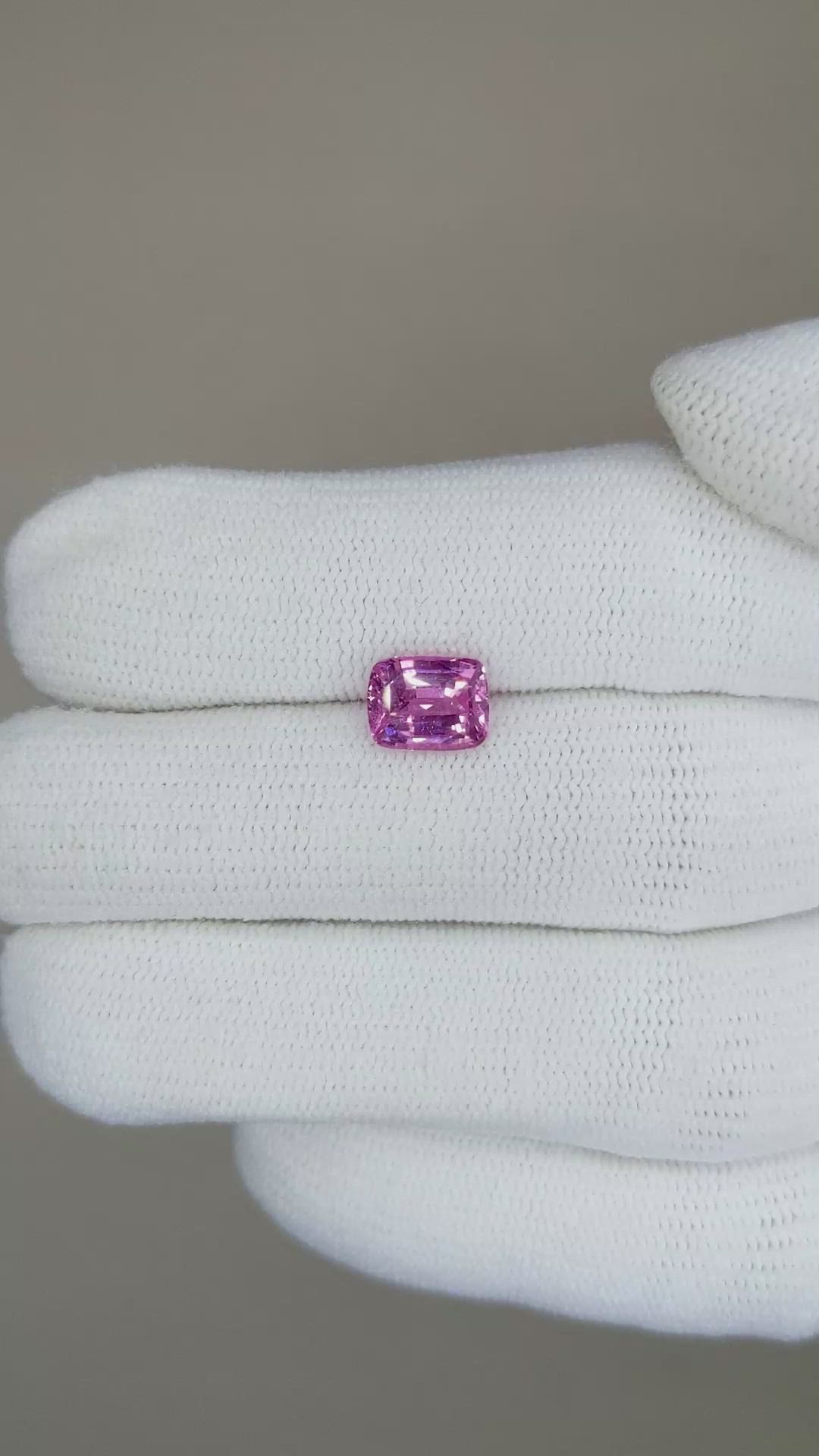 1.74 Ct. Purplish Pink Sapphire from Ceylon (Sri Lanka) Size Video