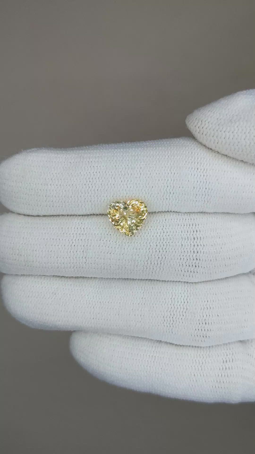 2.10 Ct. Yellow Sapphire from Ceylon (Sri Lanka) Size Video