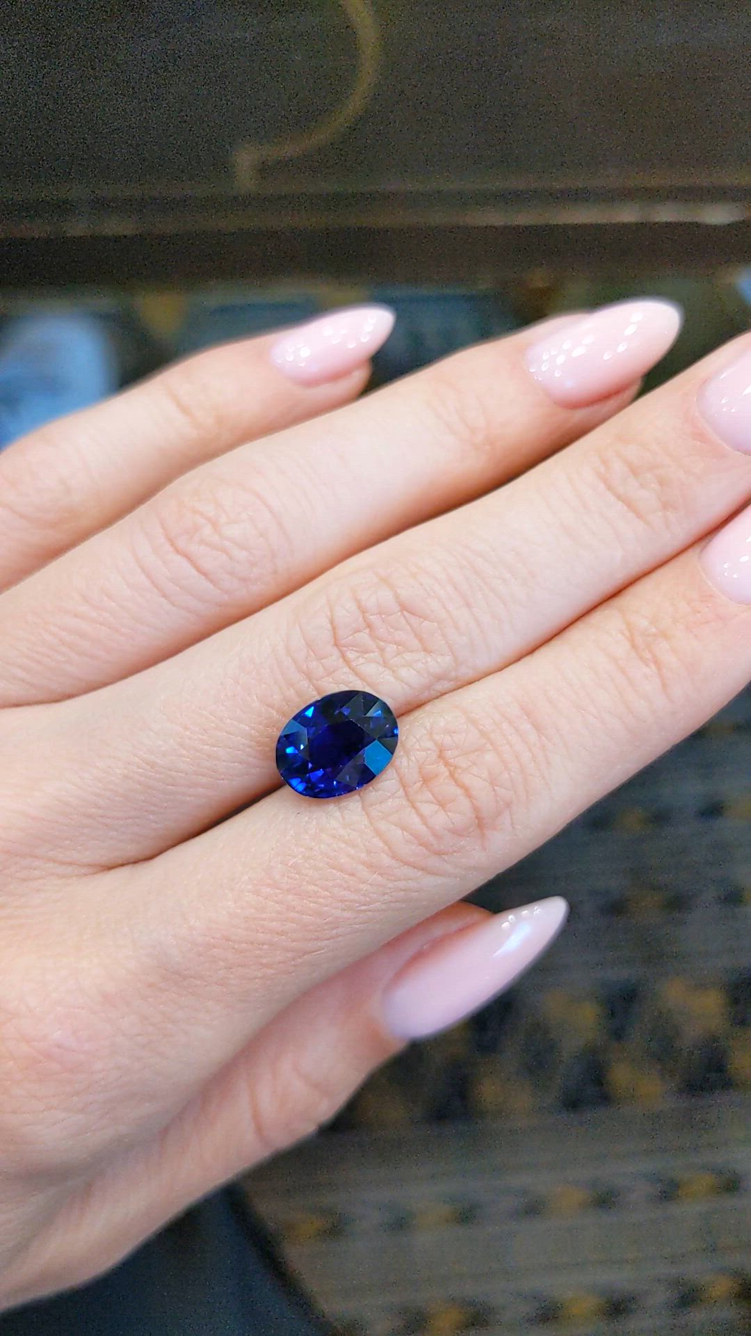 5.24 Ct. Blue Sapphire from Ceylon (Sri Lanka) Size Video