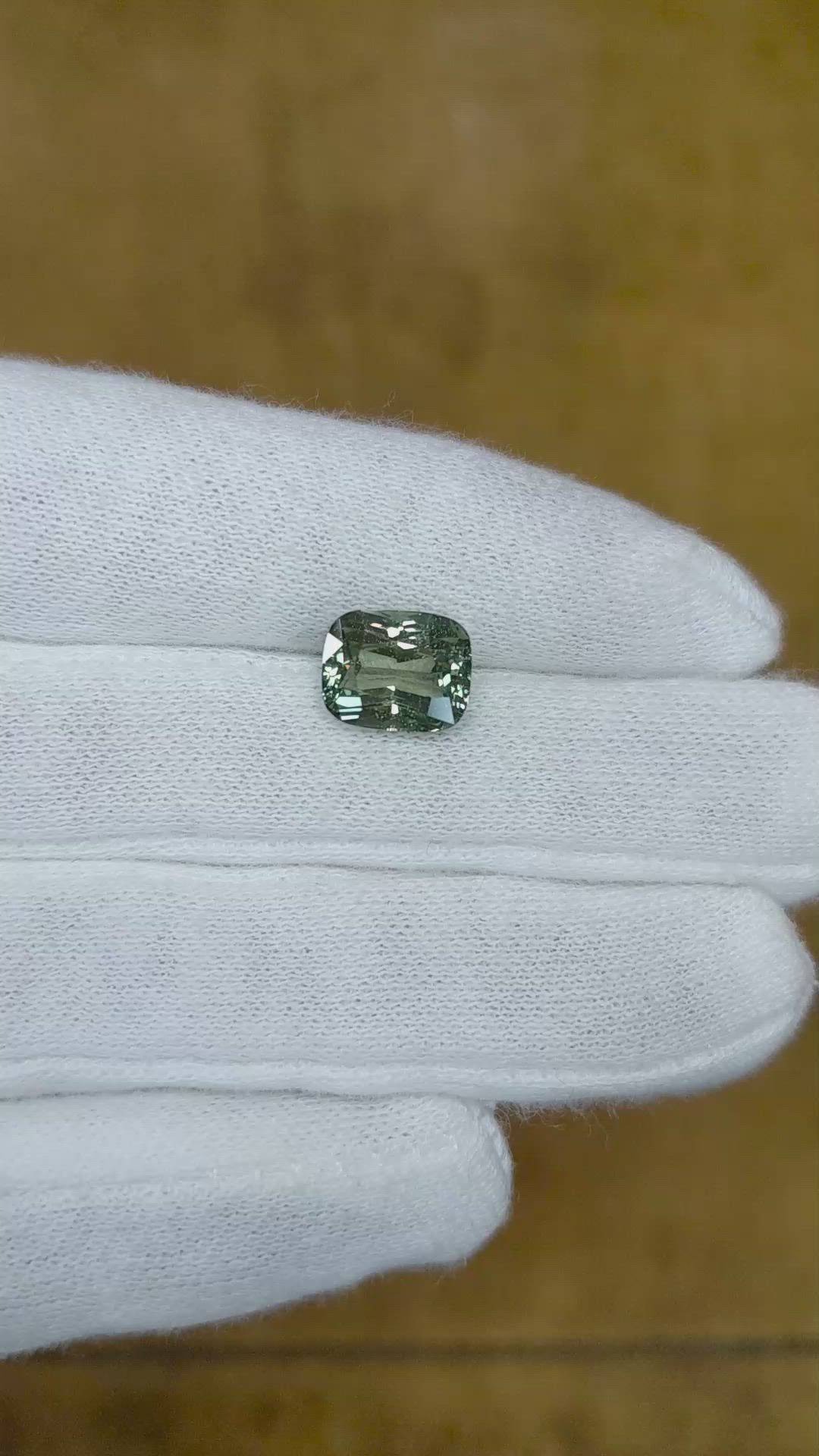 4.03 Ct. Green Sapphire from Madagascar Size Video