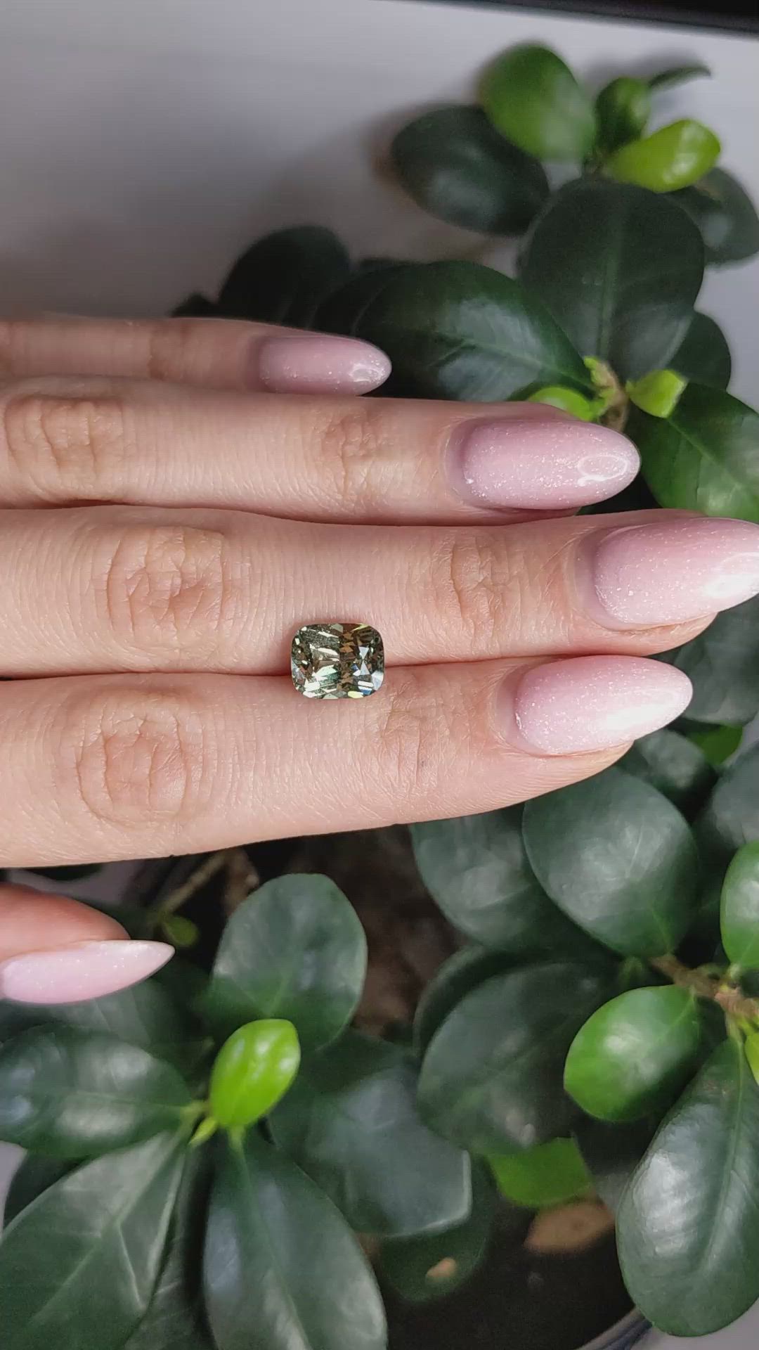 3.54 Ct. Green Sapphire from Madagascar Size Video