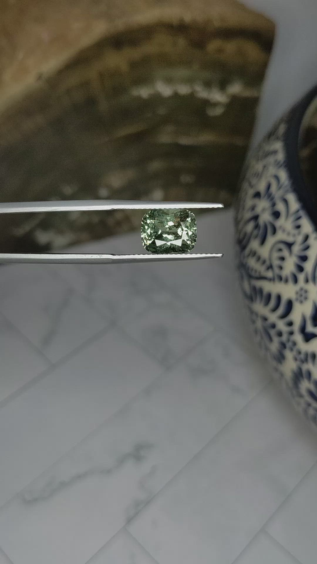 3.54 Ct. Green Sapphire from Madagascar Size Video