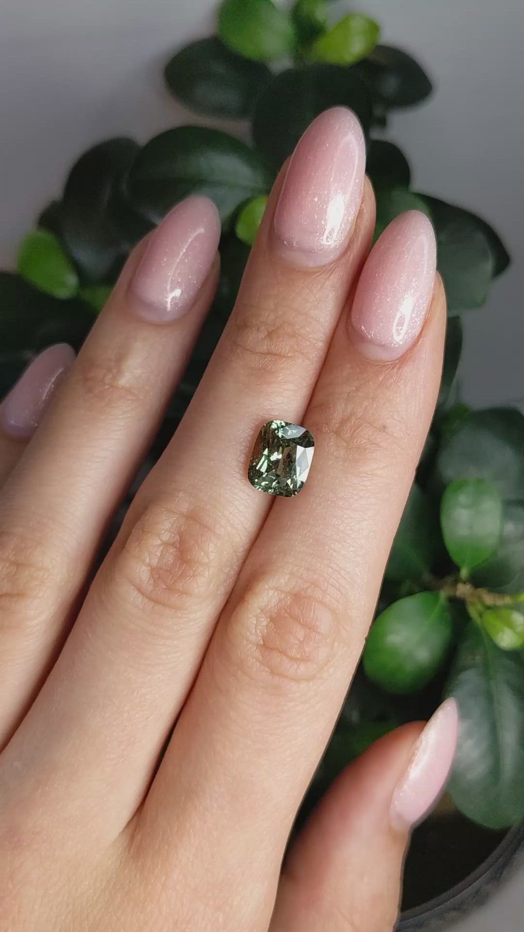 3.54 Ct. Green Sapphire from Madagascar Size Video