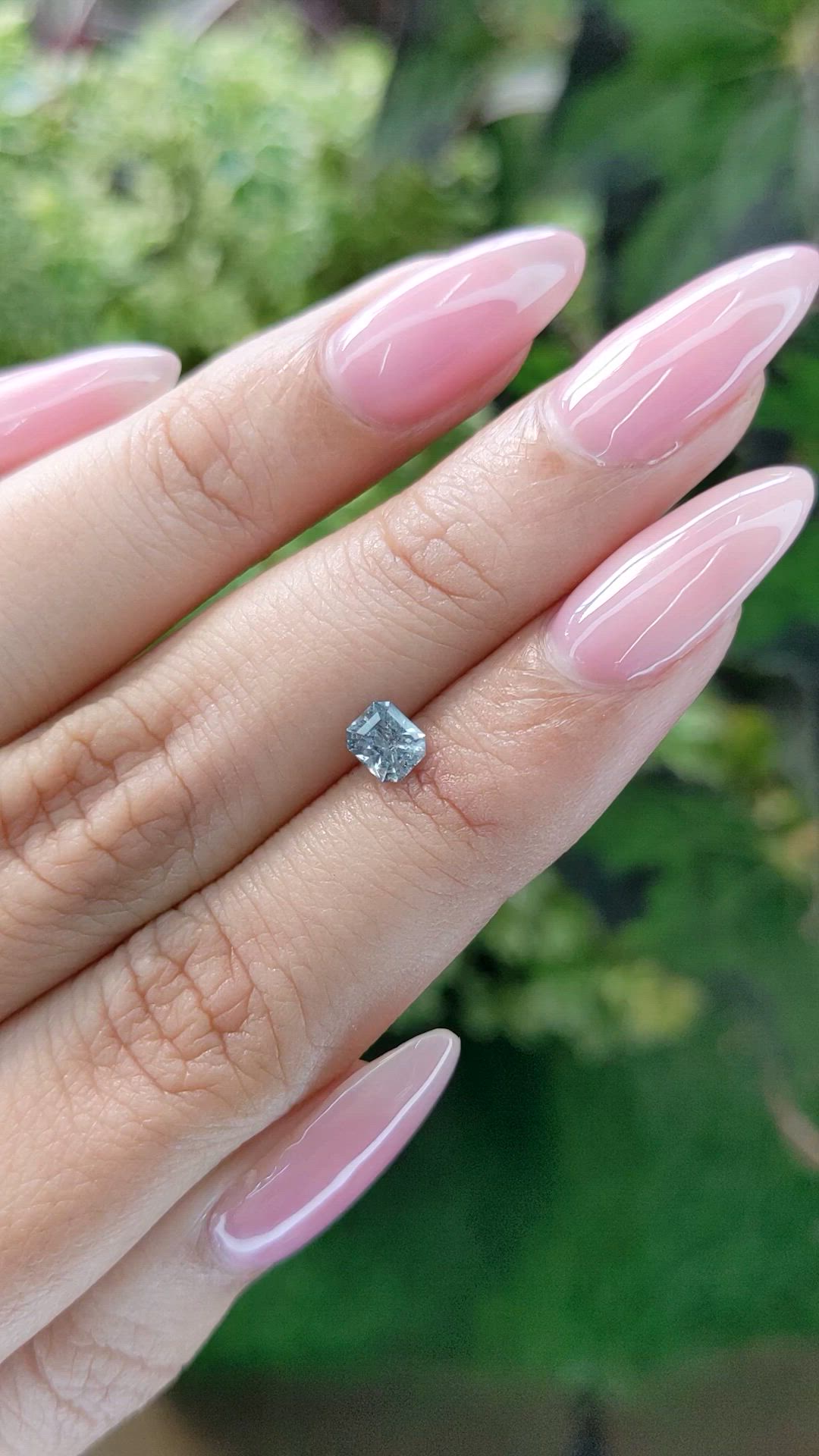 0.52 Ct. Bluish Grey Sapphire from Ceylon (Sri Lanka) Size Video