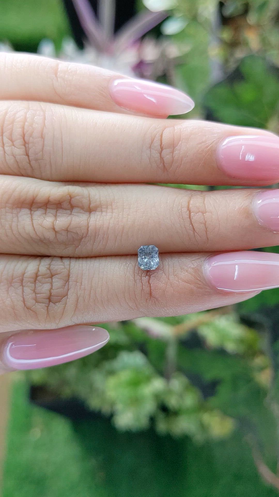 0.52 Ct. Bluish Grey Sapphire from Ceylon (Sri Lanka) Size Video