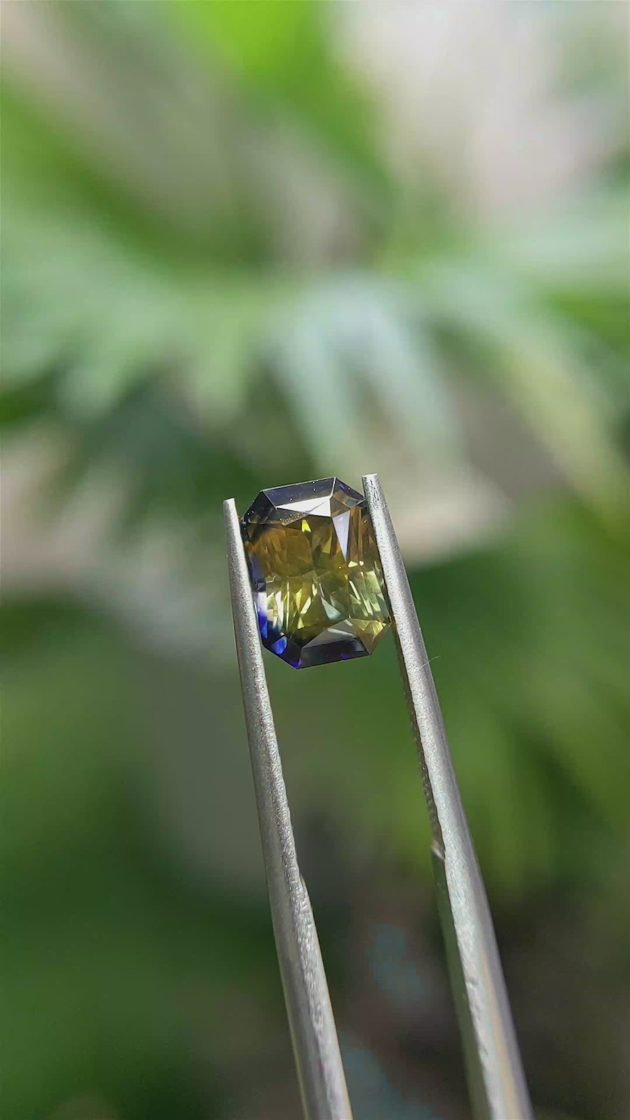 2.86 Ct. Bi Color Sapphire from Ceylon (Sri Lanka) Size Video