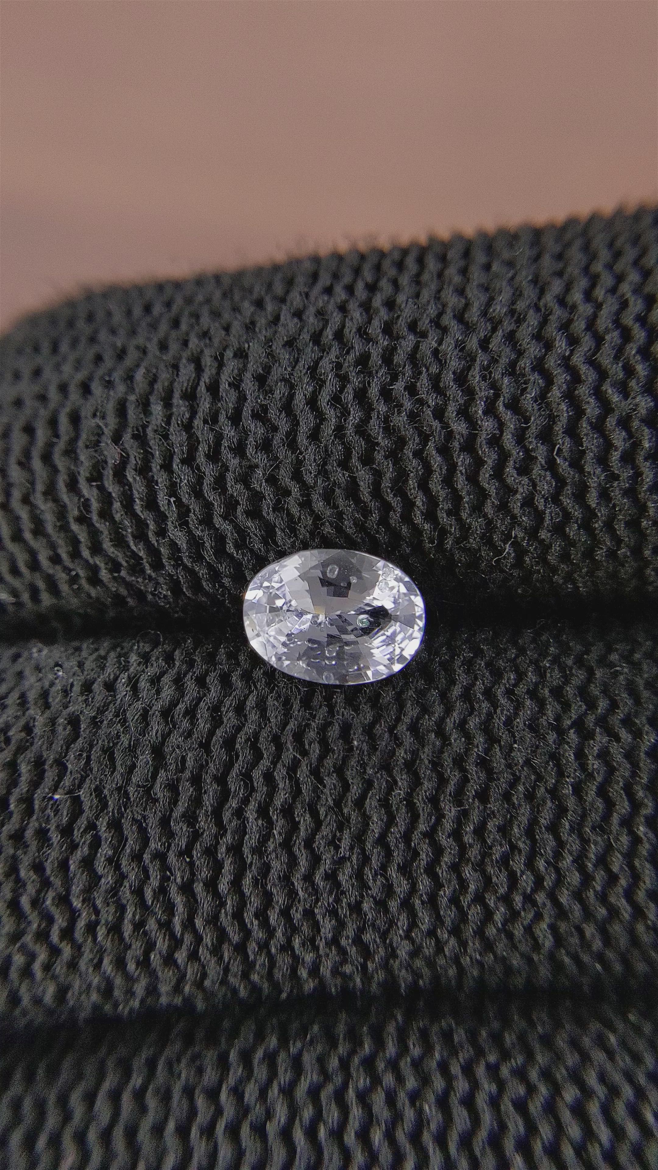 1.17 Ct. White Sapphire from Ceylon (Sri Lanka) Size Video