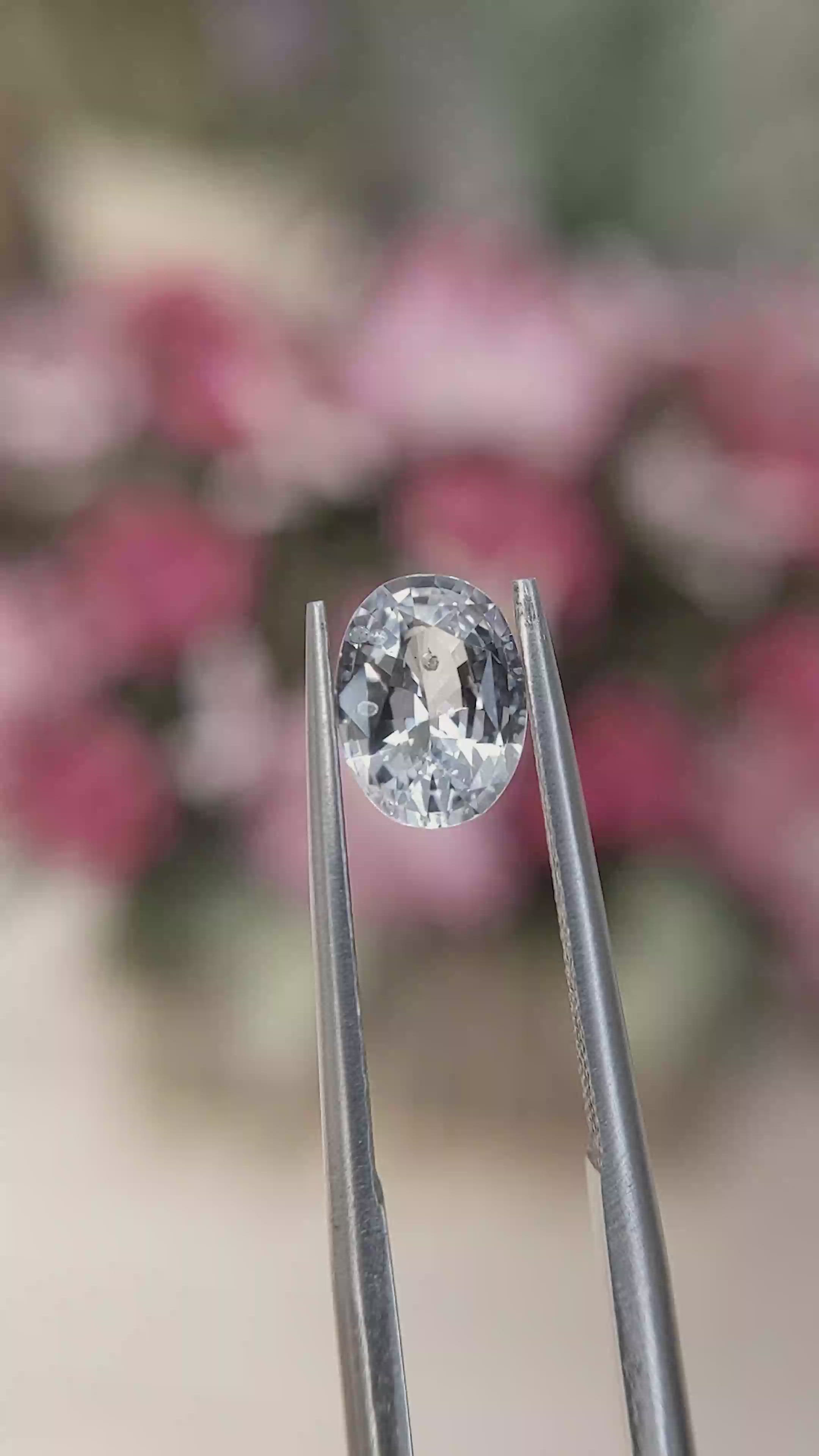 1.17 Ct. White Sapphire from Ceylon (Sri Lanka) Size Video