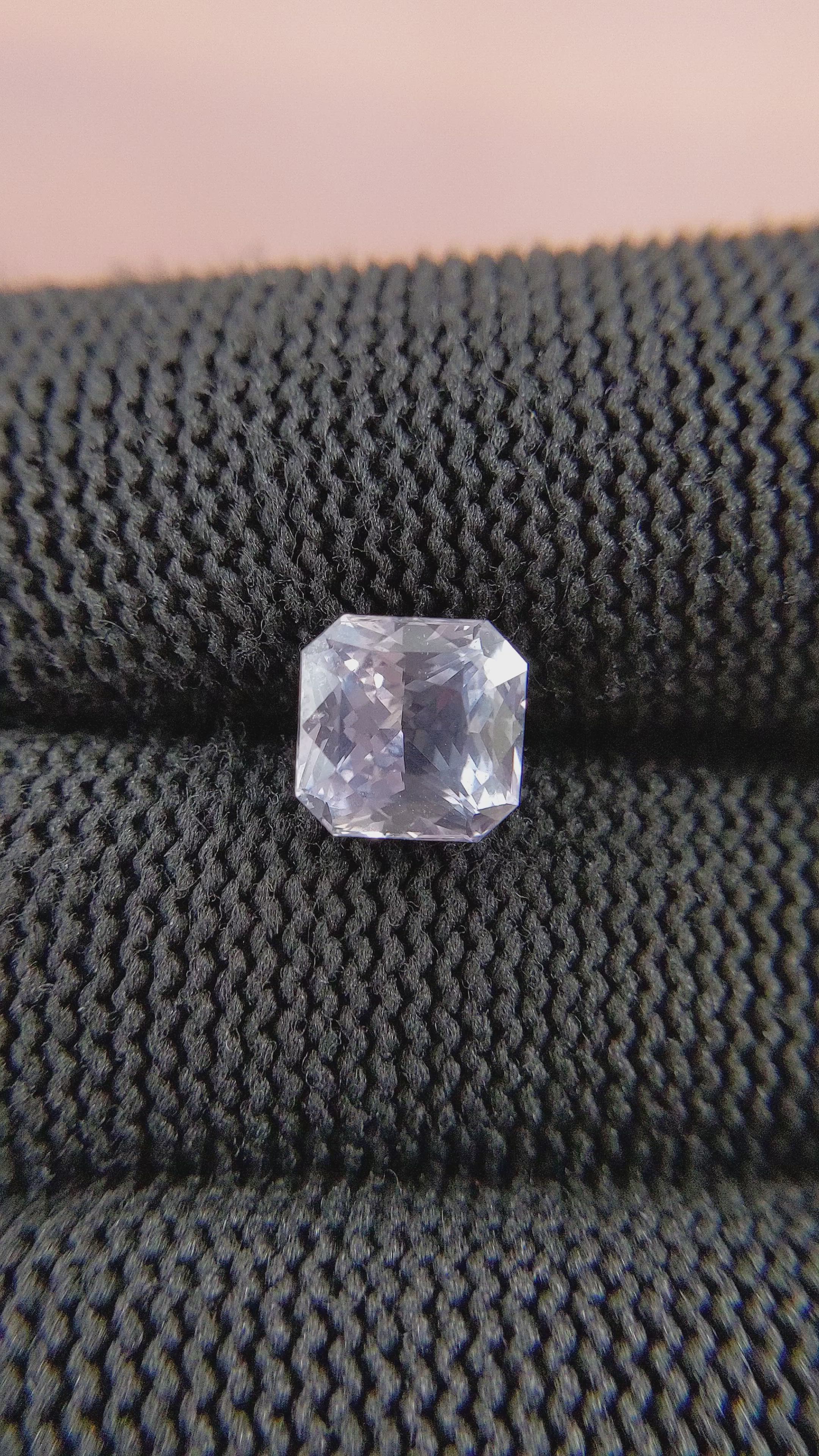 2.59 Ct. White Sapphire from Ceylon (Sri Lanka) Size Video