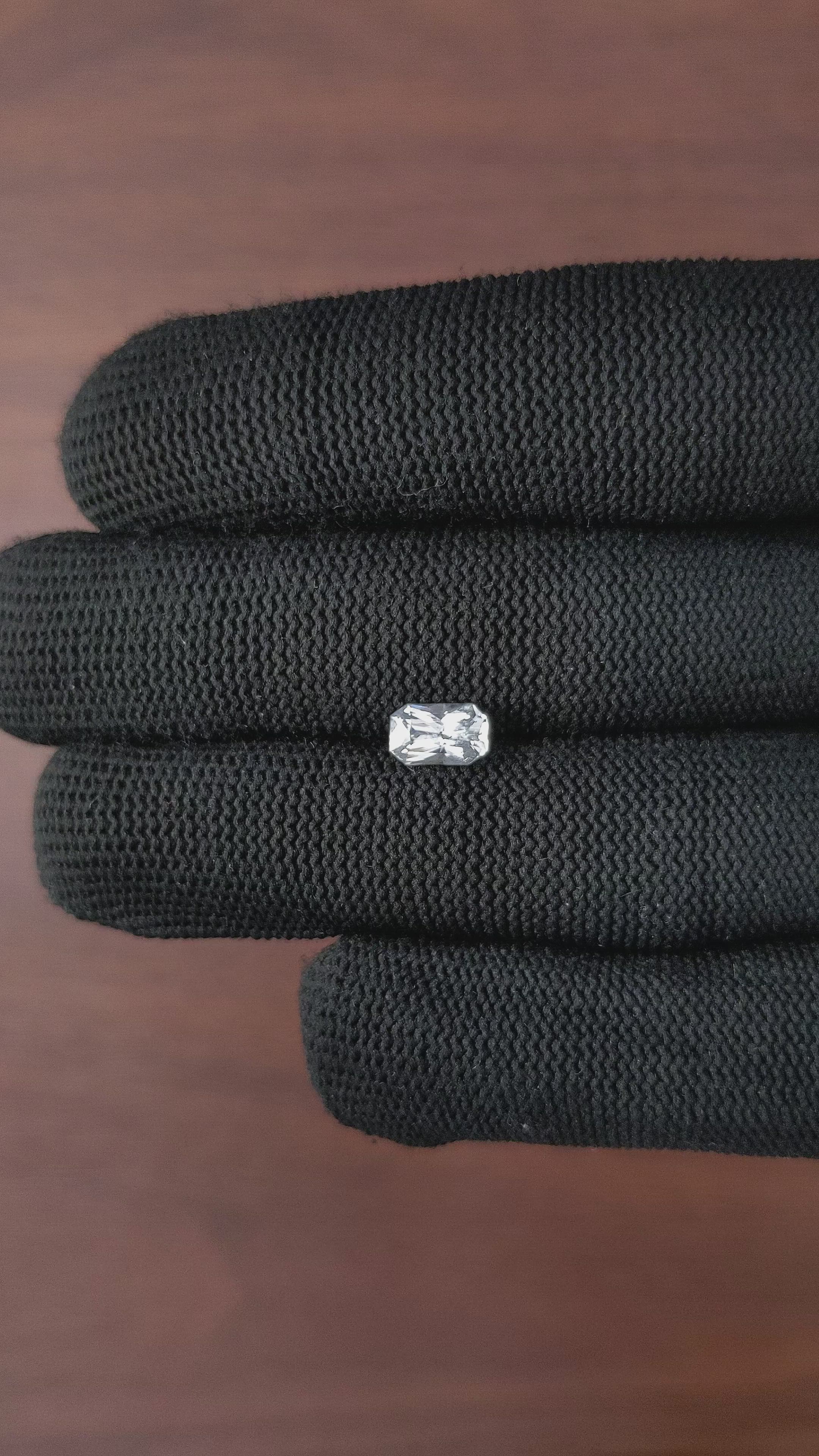 1.16 Ct. White Sapphire from Ceylon (Sri Lanka) Size Video