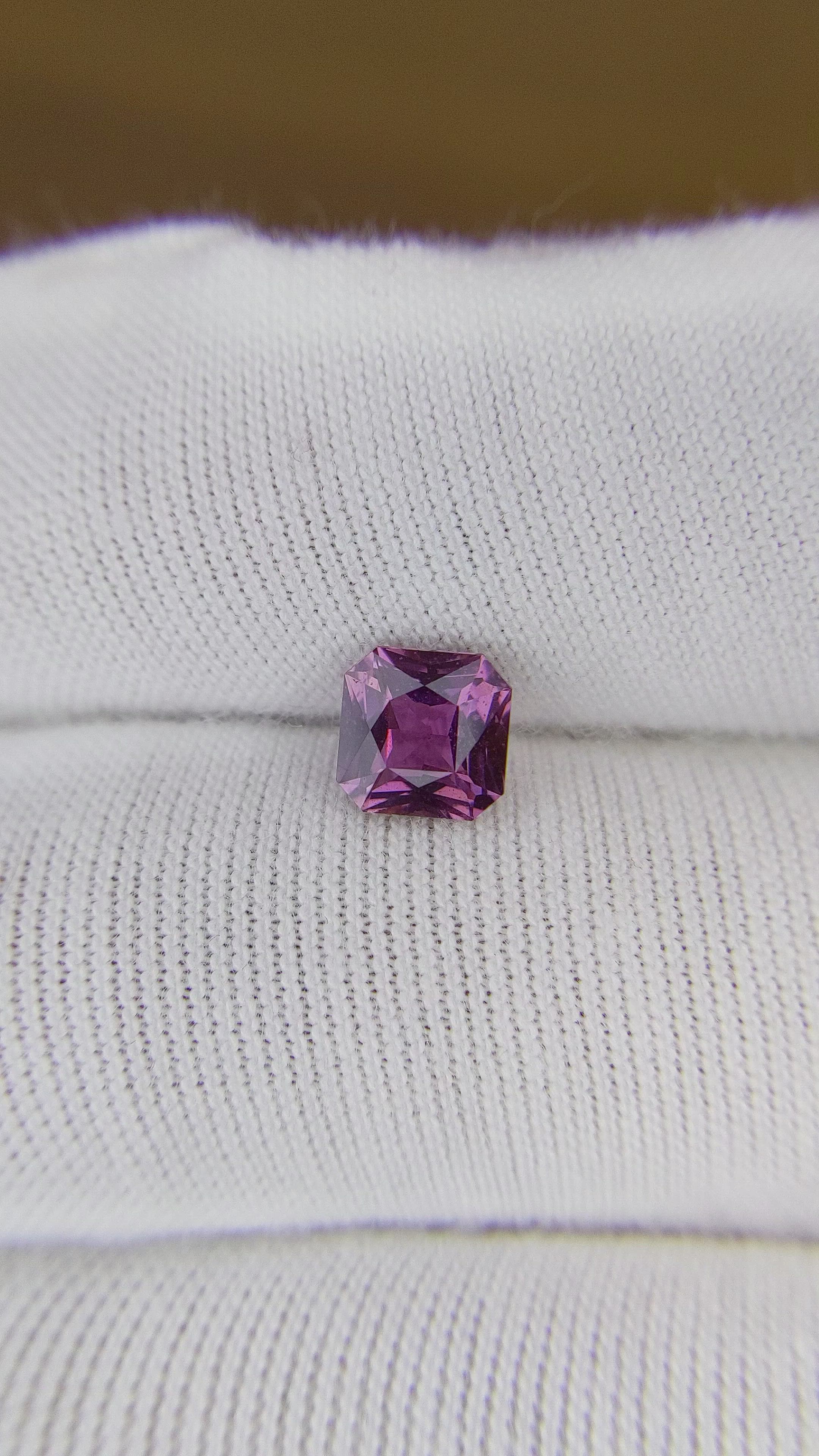 1.22 Ct. Pinkish Purple Sapphire from Ceylon (Sri Lanka) Size Video