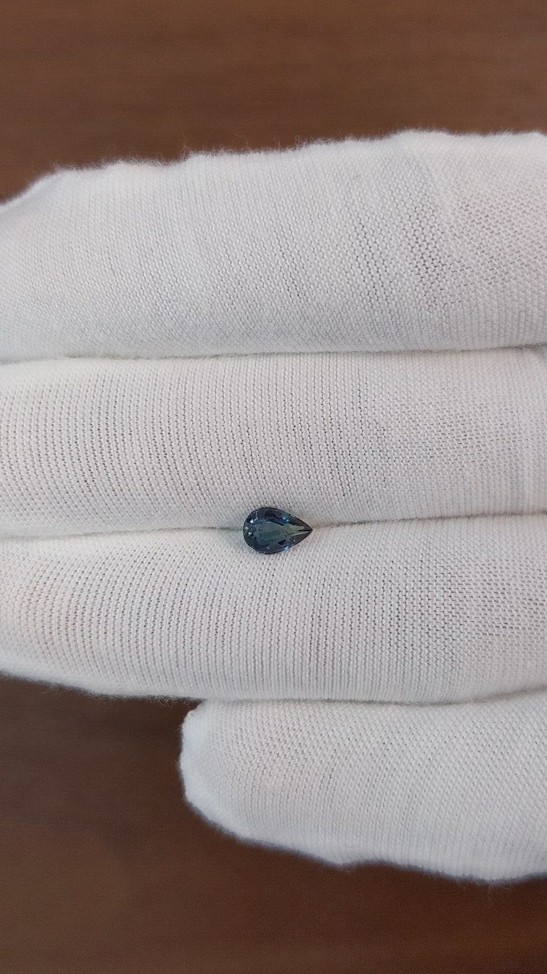 0.65 Ct. Greenish Blue Sapphire from Africa Size Video