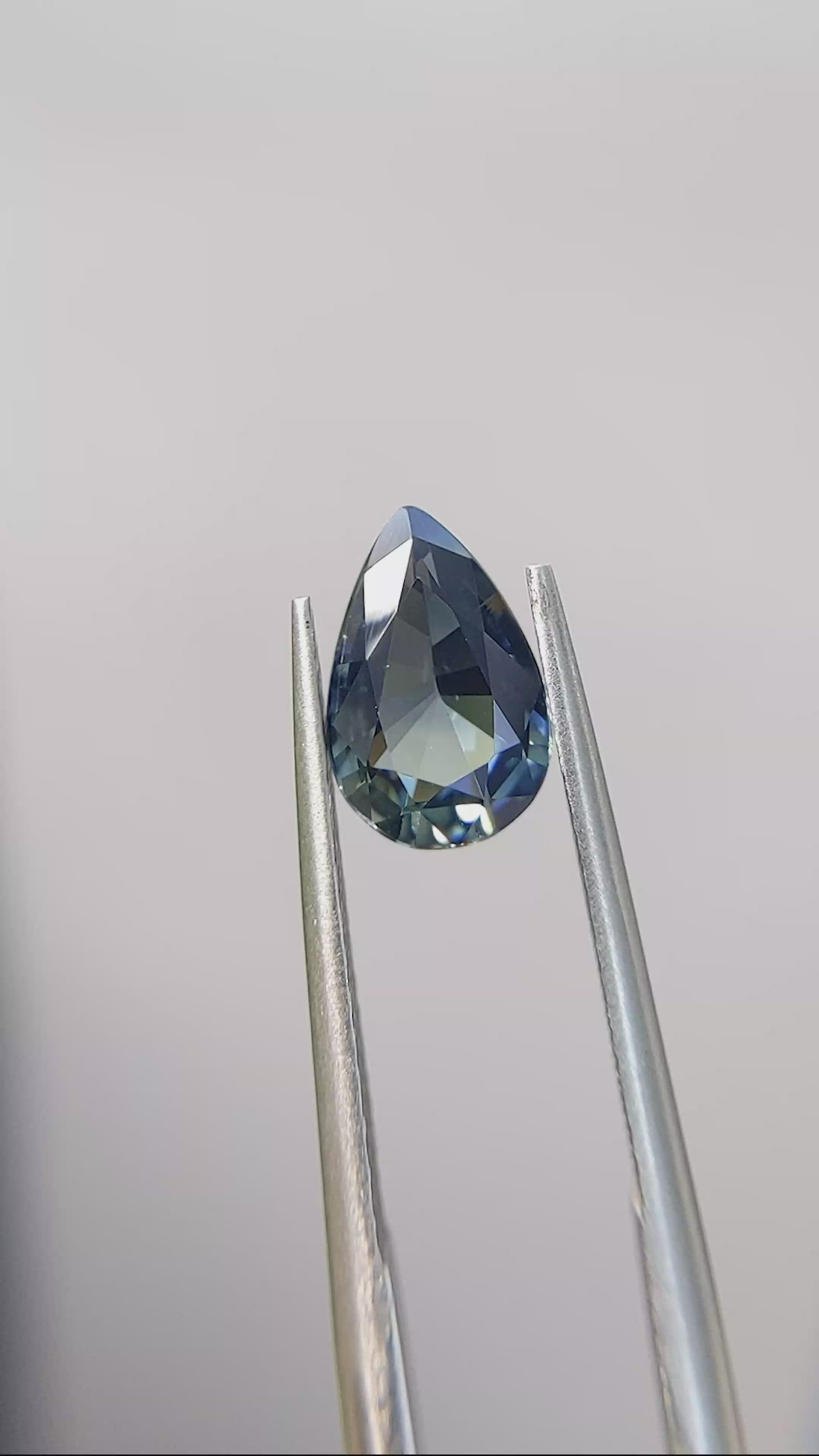 1.67 Ct. Greenish Blue Sapphire from Africa Size Video