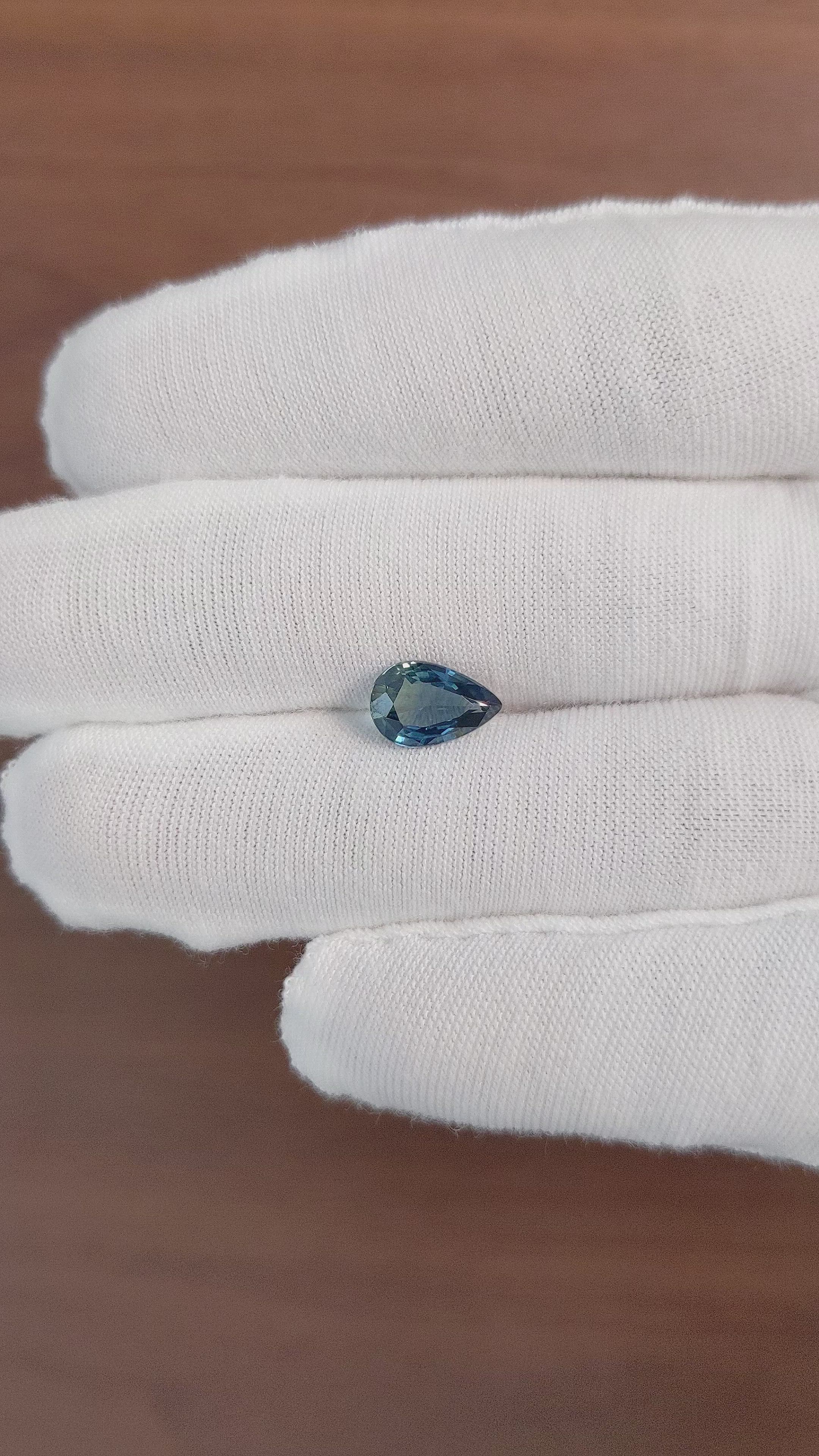 1.67 Ct. Greenish Blue Sapphire from Africa Size Video
