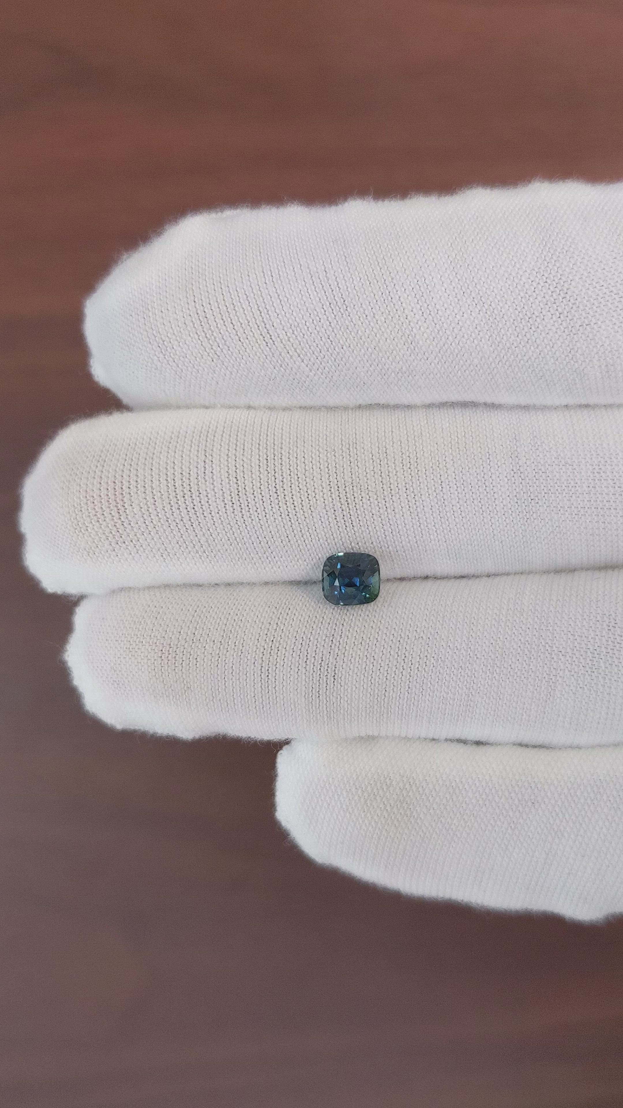 1.19 Ct. Bluish Green Sapphire from Ceylon (Sri Lanka) Size Video