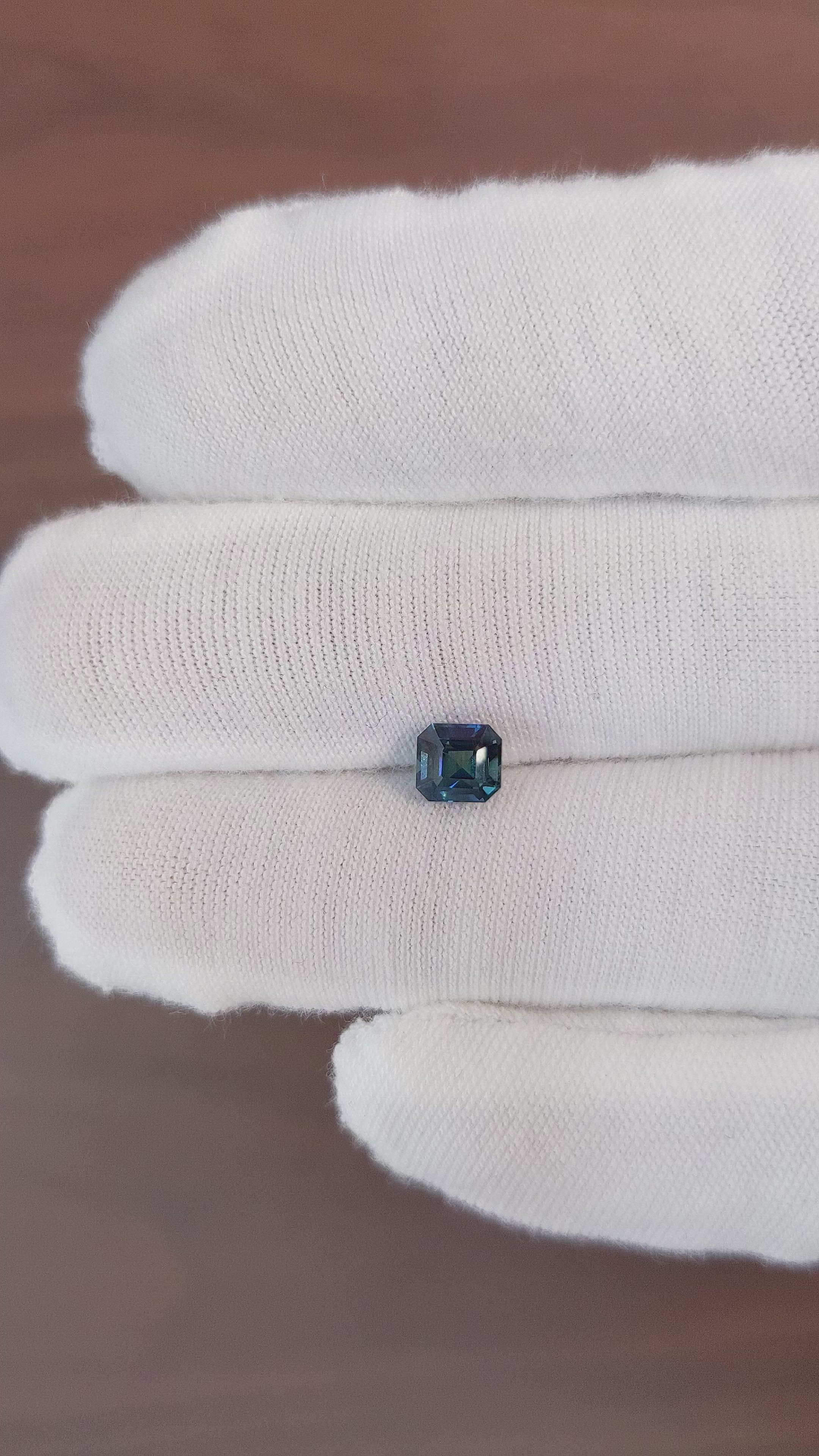 1.08 Ct. Greenish Blue Sapphire from Madagascar Size Video