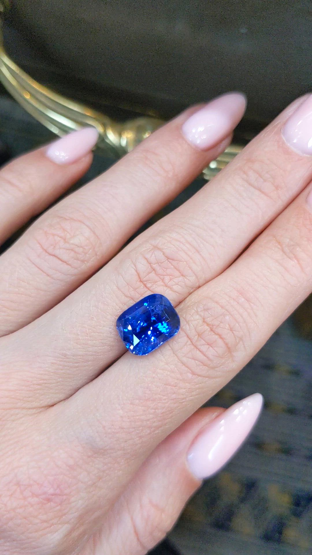 6.04 Ct. Blue Sapphire from Ceylon (Sri Lanka) Size Video