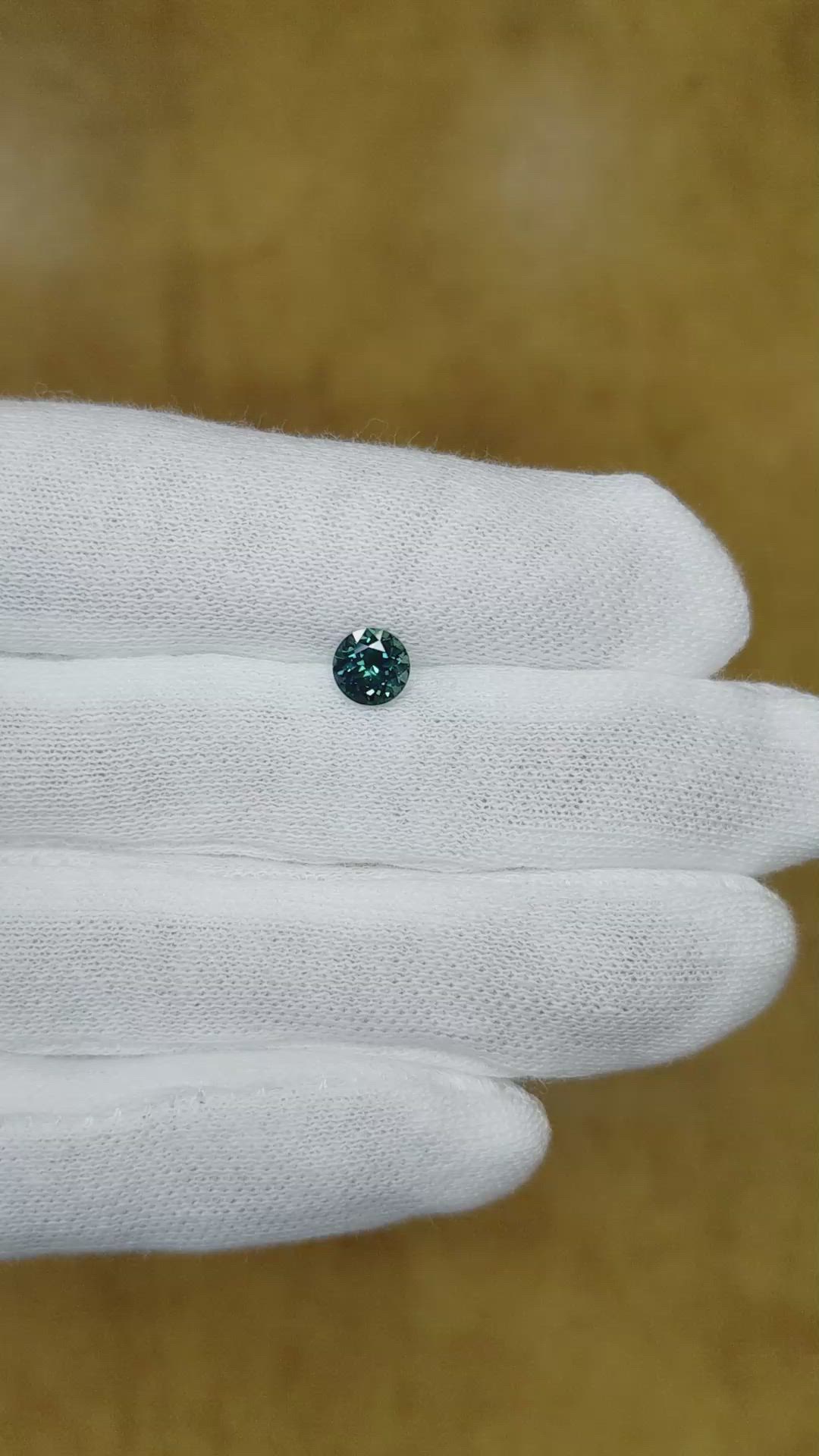 0.91 Ct. Greenish Blue Sapphire from Australia Size Video