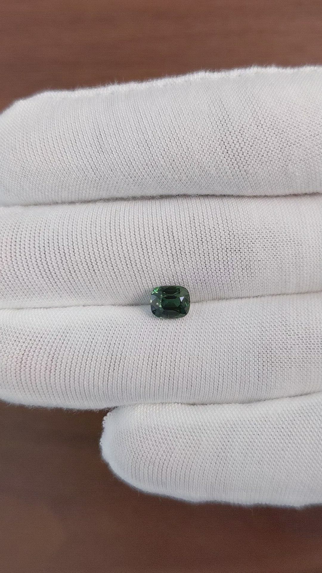 1.39 Ct. Green Sapphire from Africa Size Video