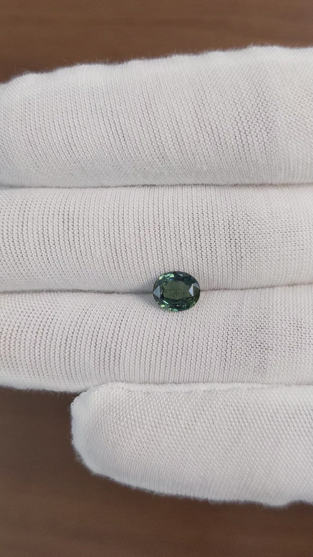1.30 Ct. Green Sapphire from Africa Size Video