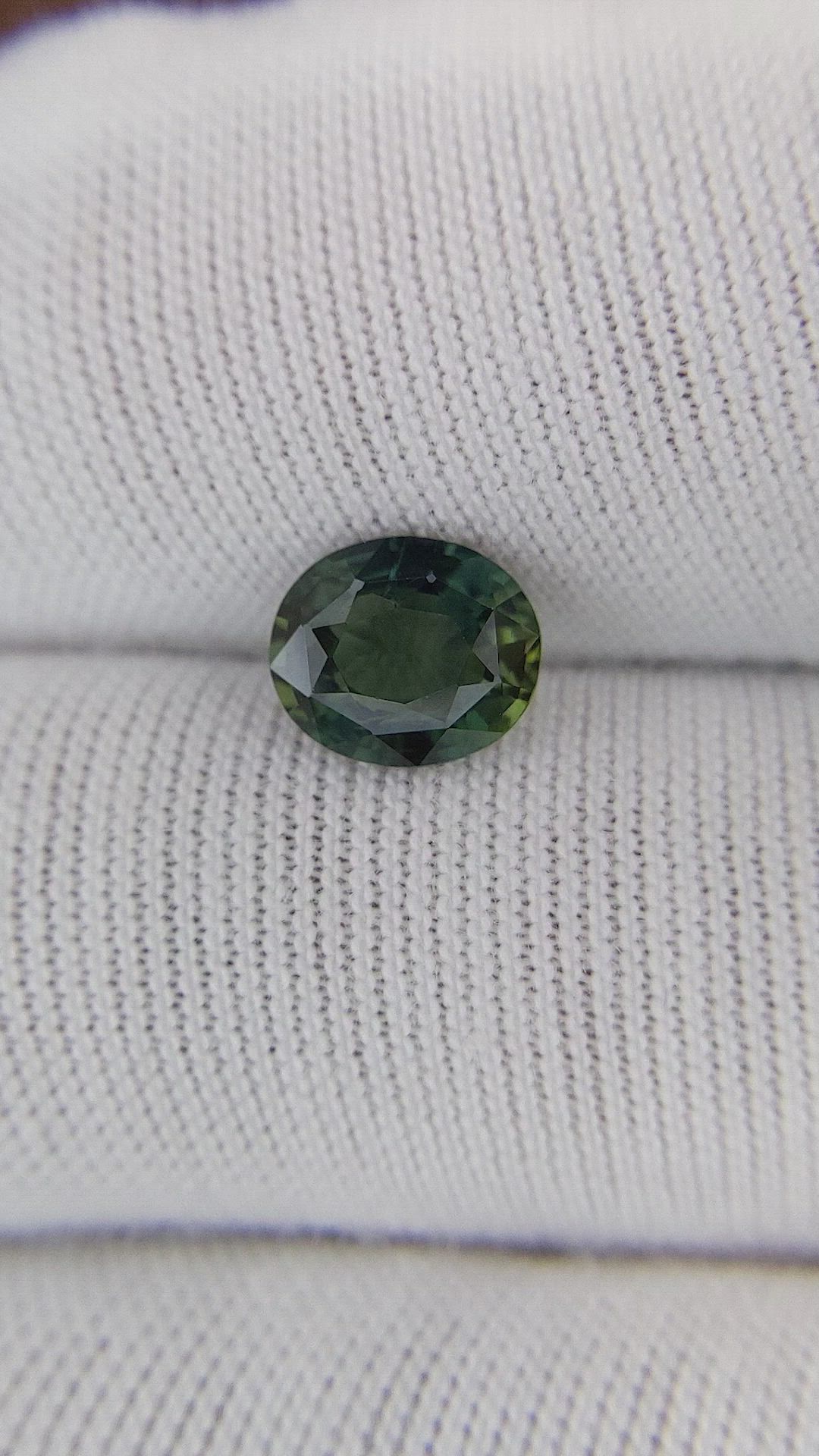 1.30 Ct. Green Sapphire from Africa Size Video