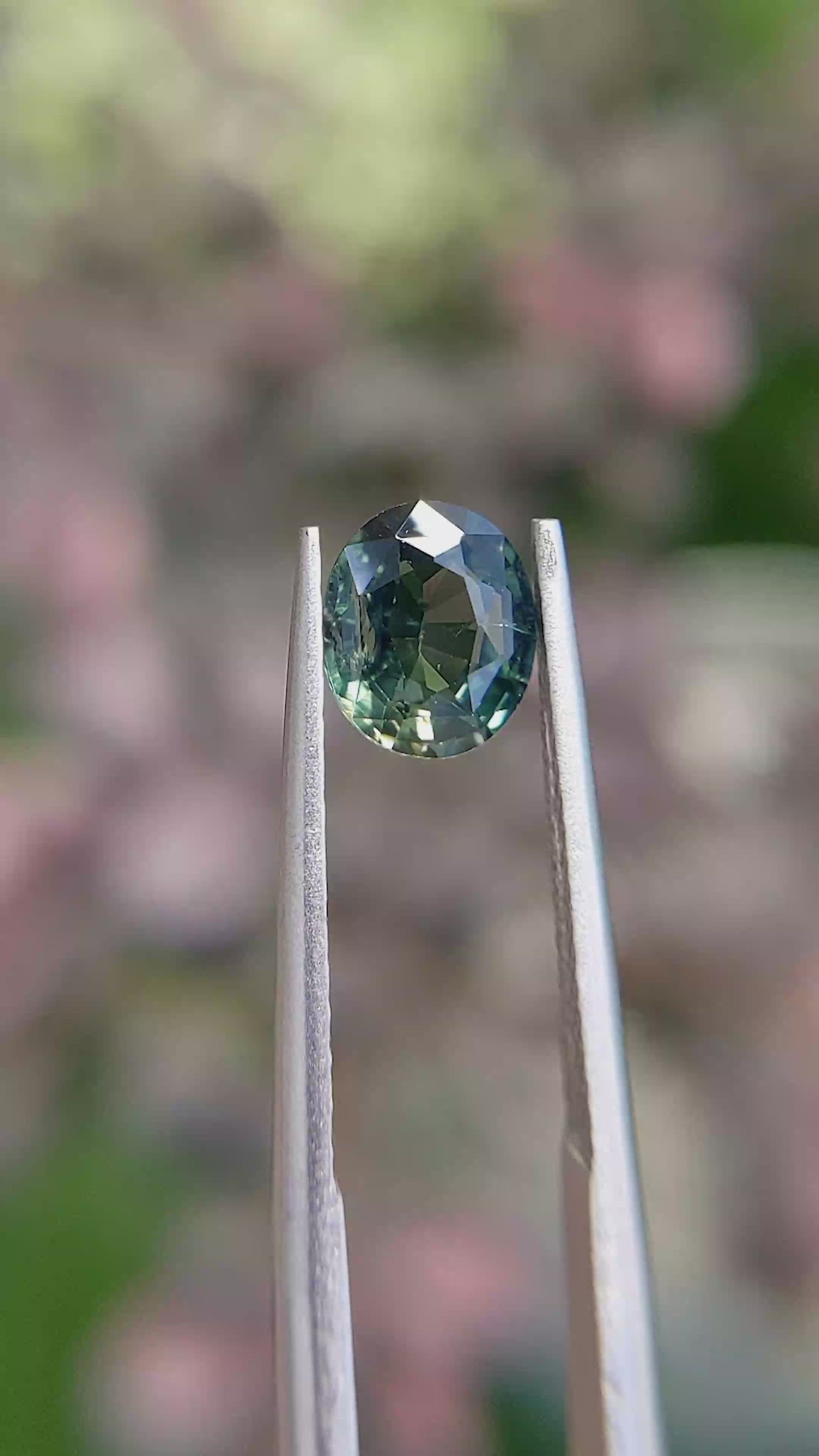 1.30 Ct. Green Sapphire from Africa Size Video