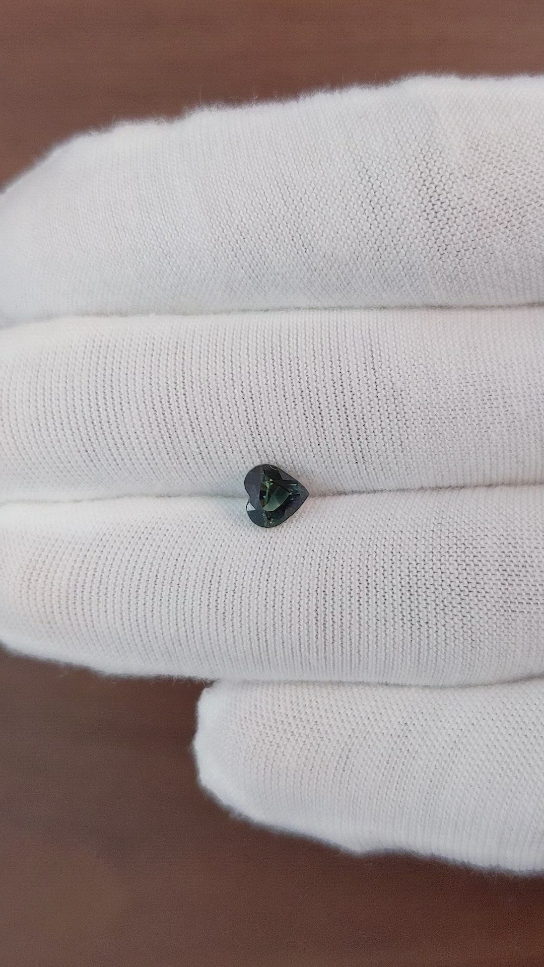0.89 Ct. Bluish Green Sapphire from Africa Size Video