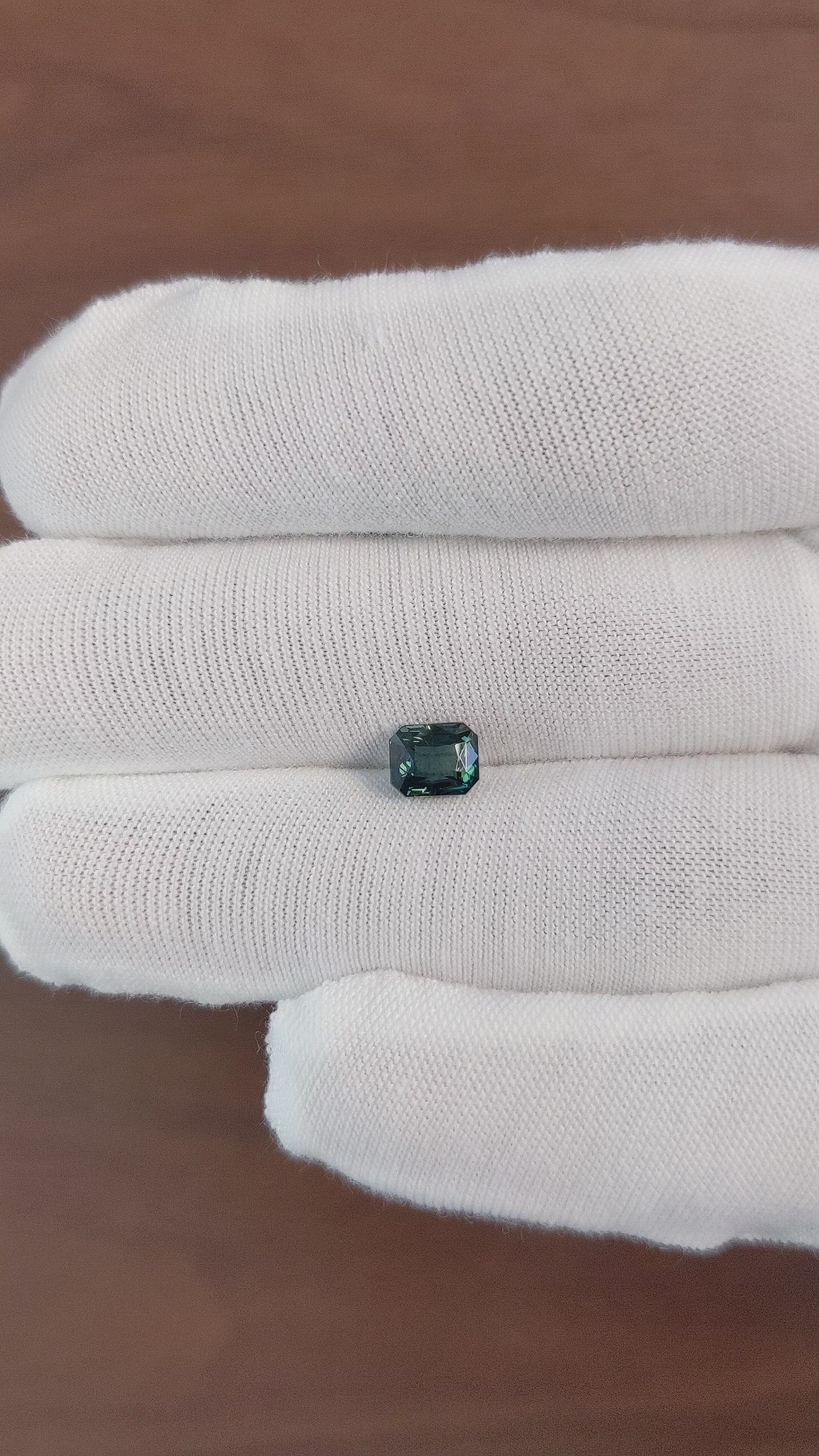 1.52 Ct. Bluish Green Sapphire from Africa Size Video