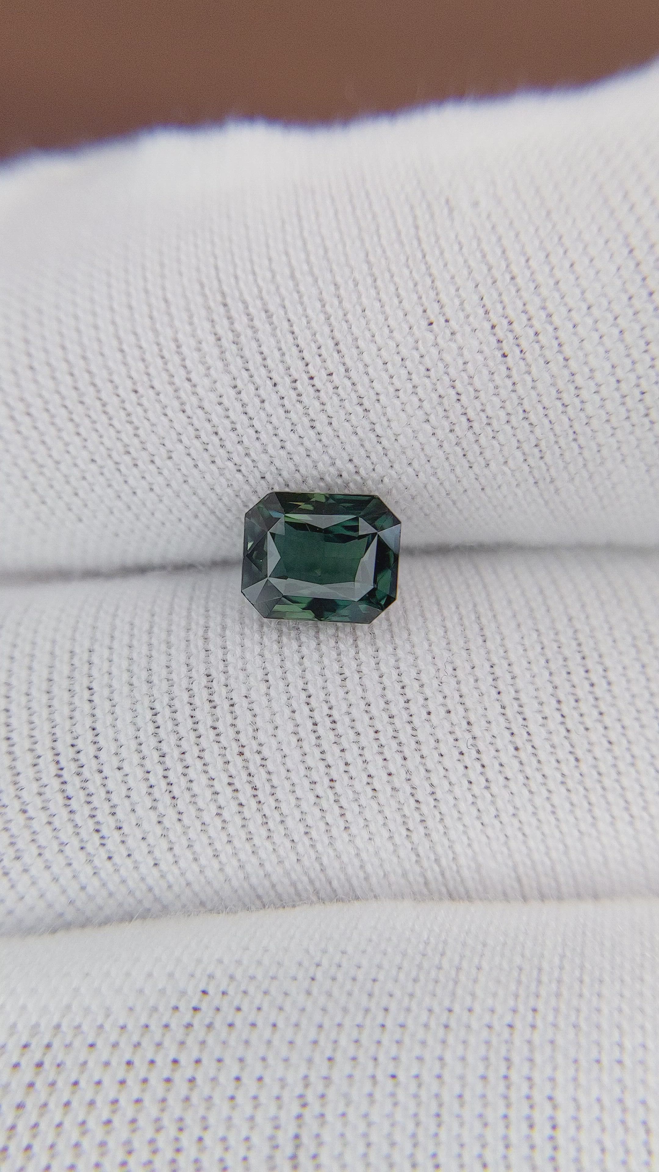 1.52 Ct. Bluish Green Sapphire from Africa Size Video
