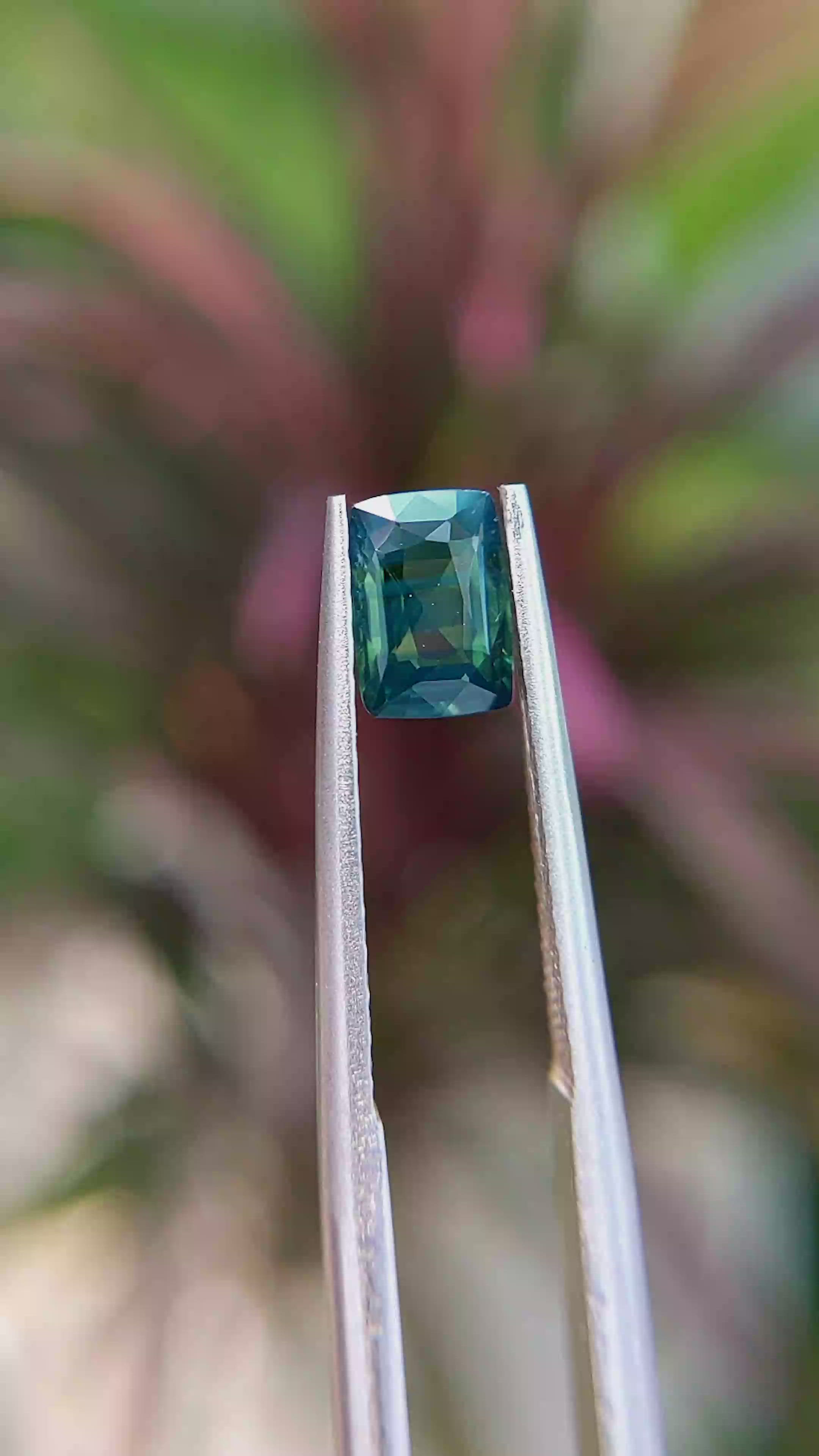 0.86 Ct. Bluish Green Sapphire from Africa Size Video
