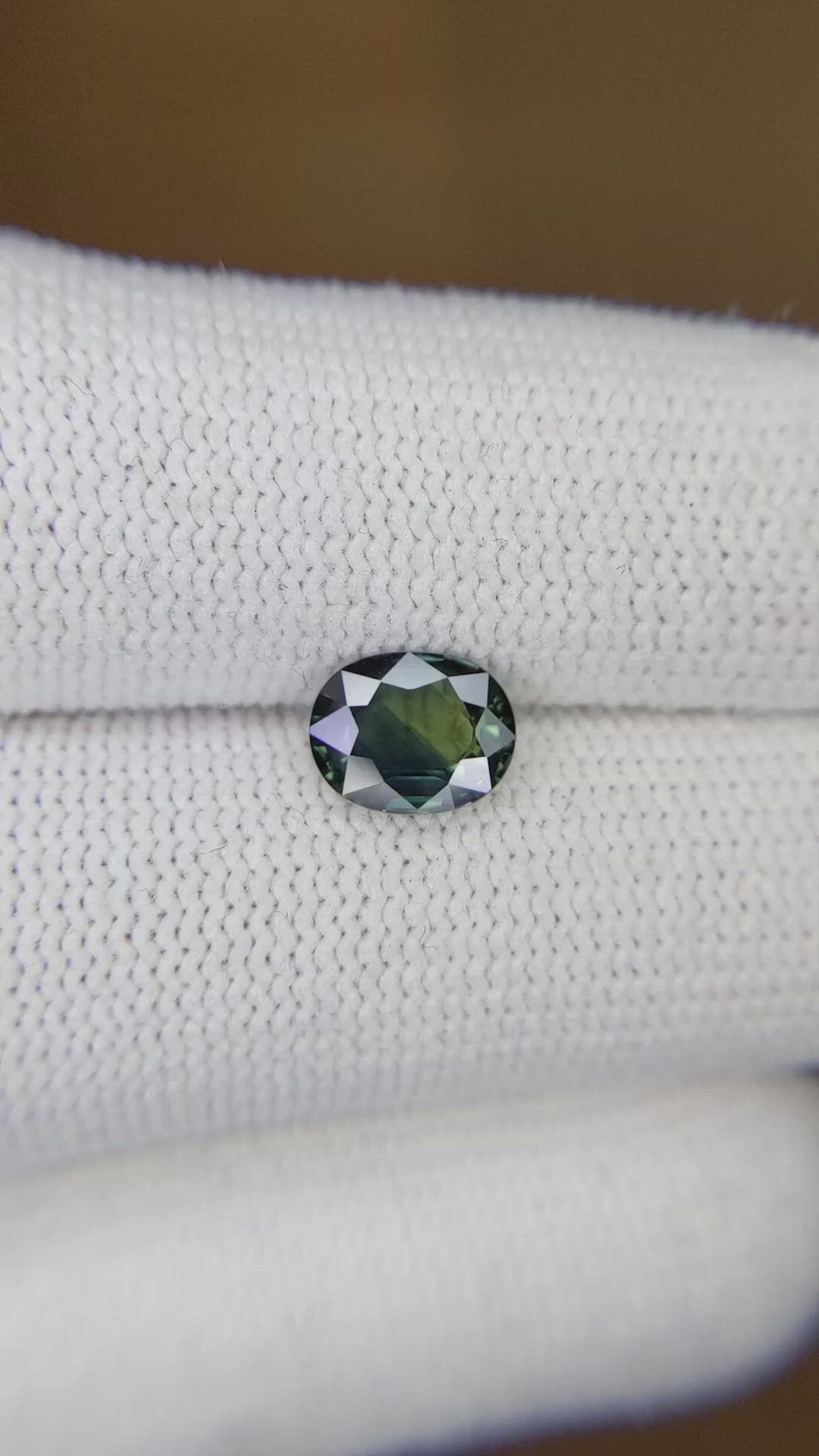 1.18 Ct. Bluish Green Sapphire from Madagascar Size Video