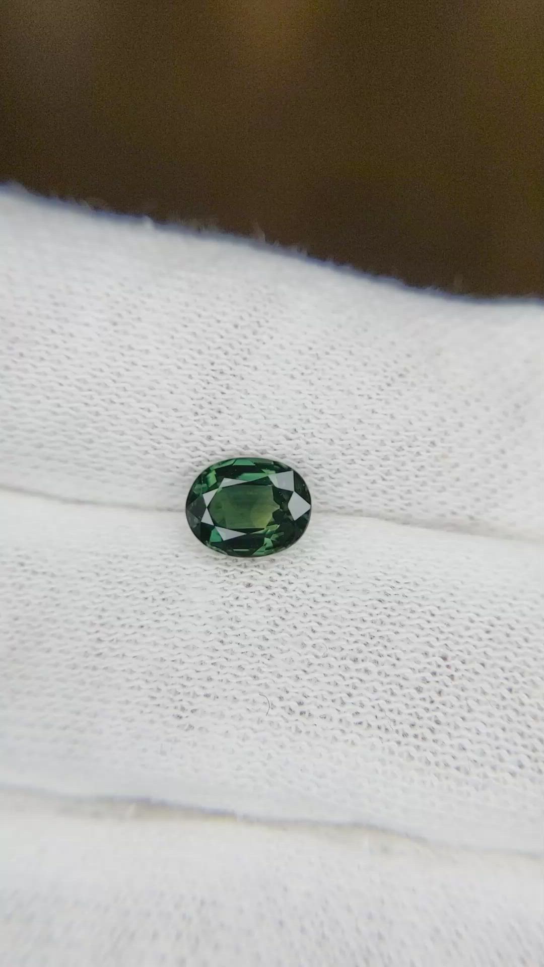 1.13 Ct. Bluish Green Sapphire from Madagascar Size Video