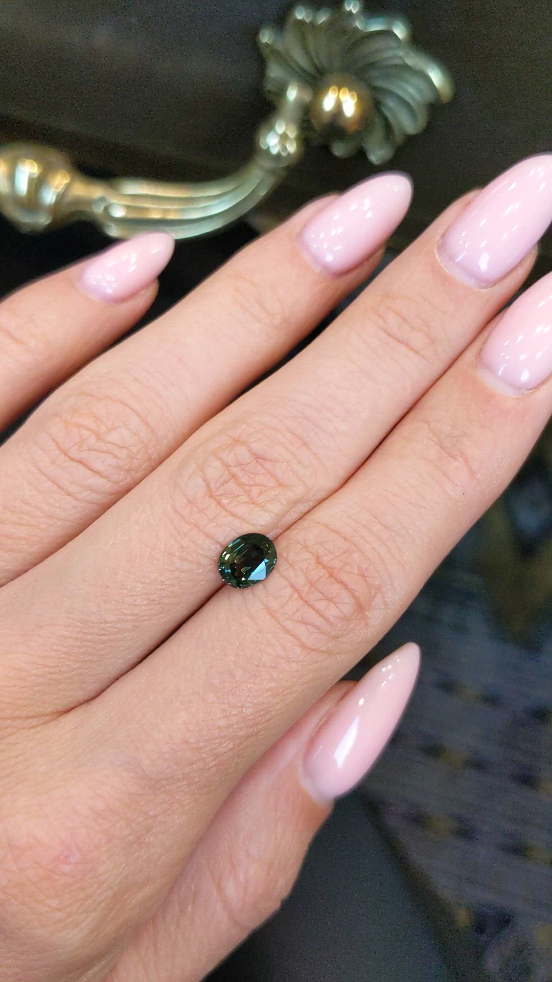 1.13 Ct. Bluish Green Sapphire from Madagascar Size Video