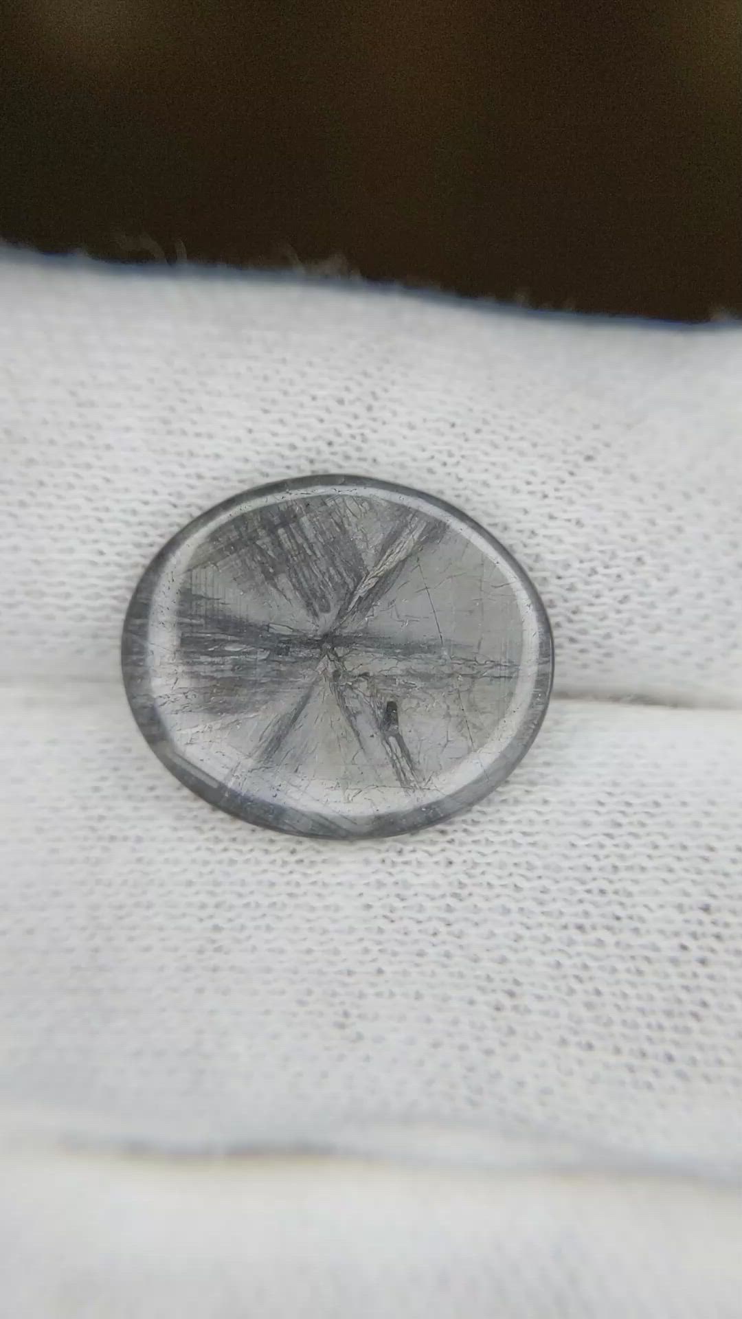 6.38 Ct. Grey Cabochon Sapphire from Burma (Myanmar) Size Video
