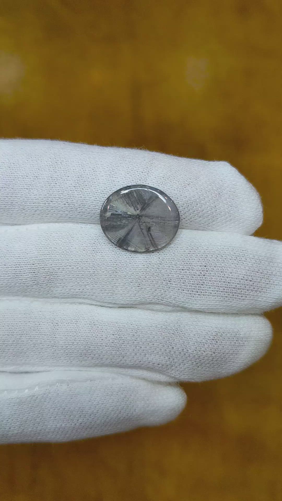 6.38 Ct. Grey Cabochon Sapphire from Burma (Myanmar) Size Video
